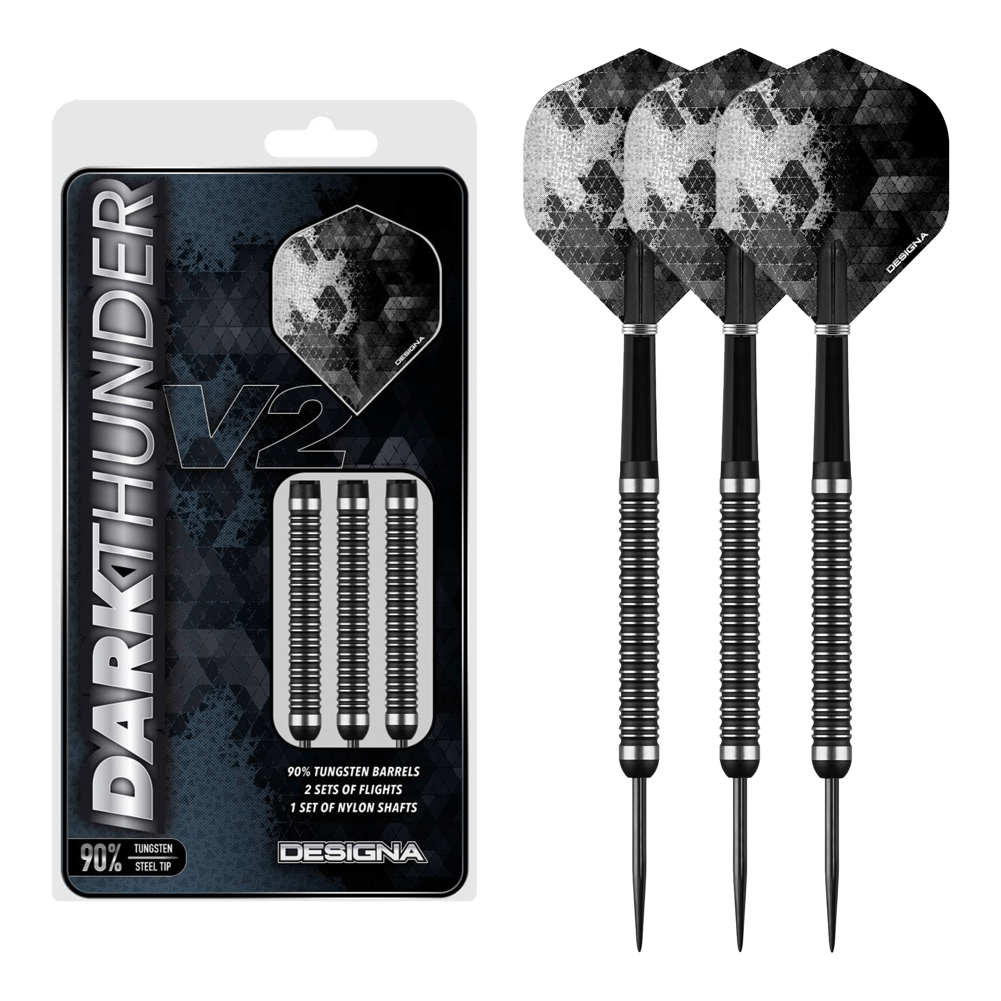 Dark Thunder V2  - 90% Tungsten Steel Tip Darts