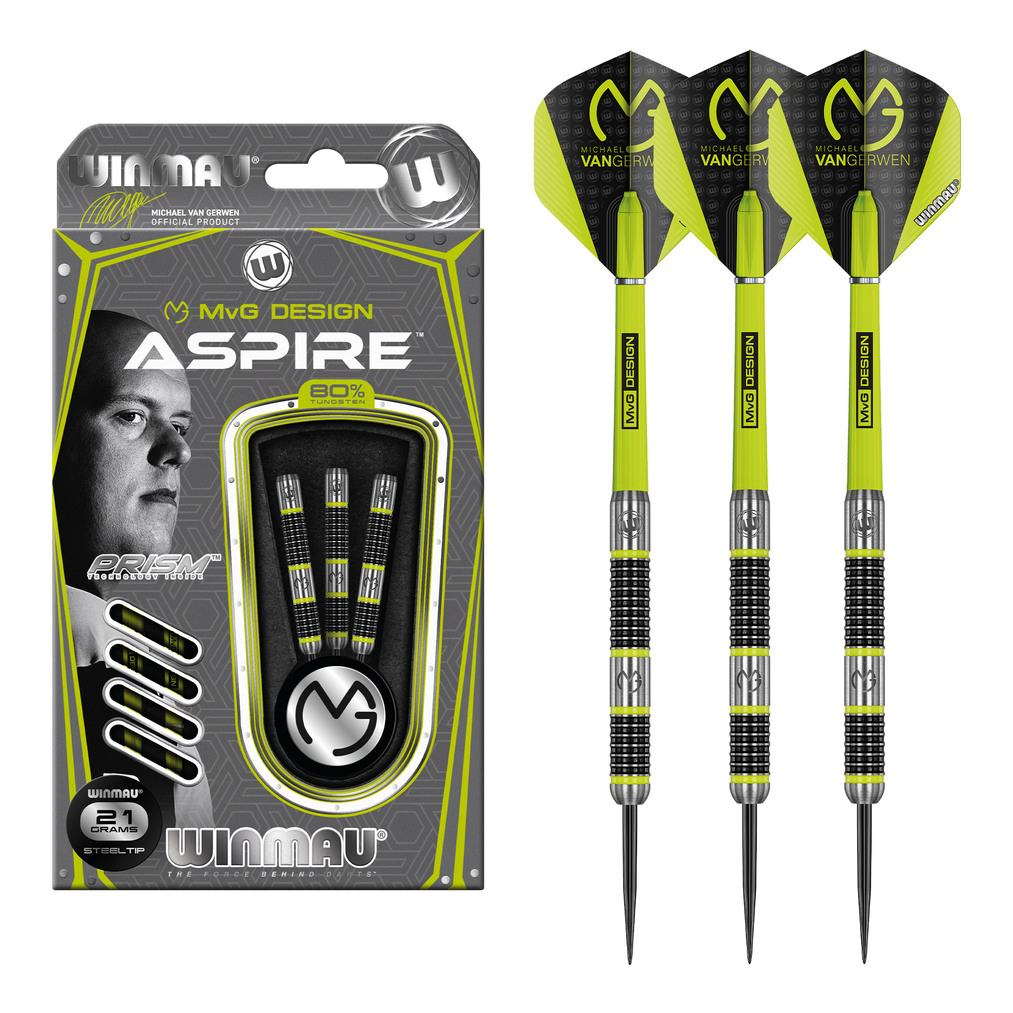 MVG Aspire - 80% Tungsten Steel Tip Darts