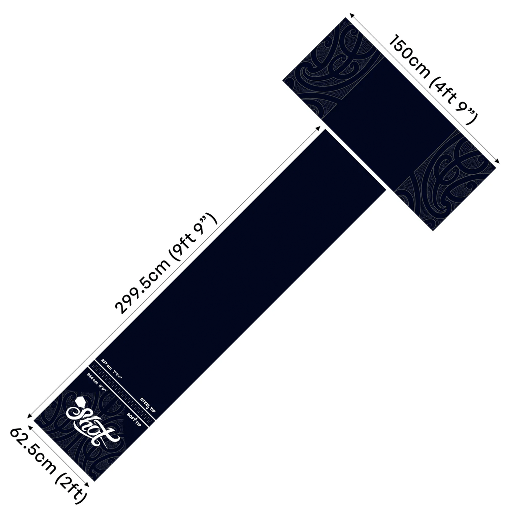 Professional T - Heavy Duty Rubber Dart Mat