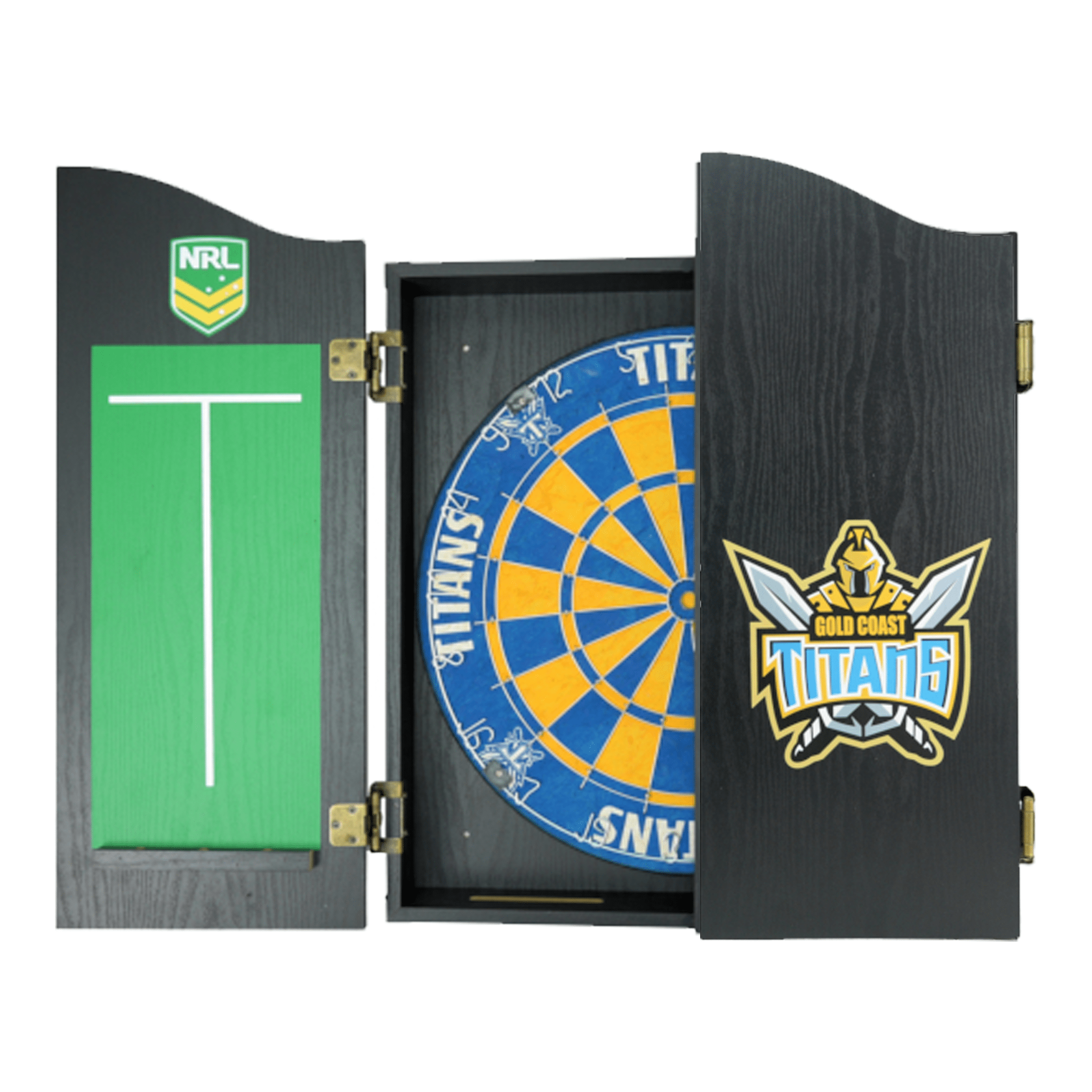 Official NRL Dartboard, Cabinet & Darts - Complete Darts Set