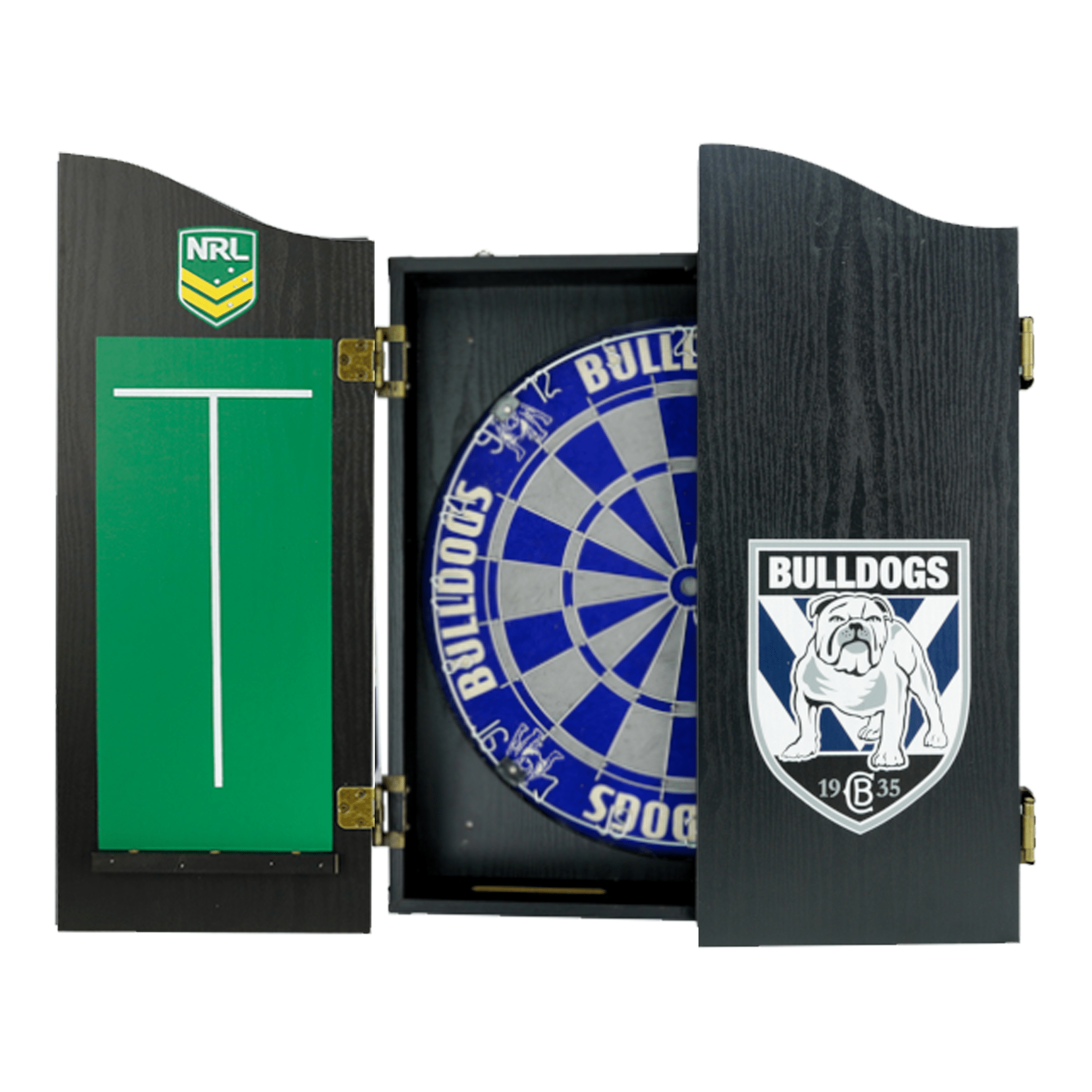 Official NRL Dartboard, Cabinet & Darts - Complete Darts Set