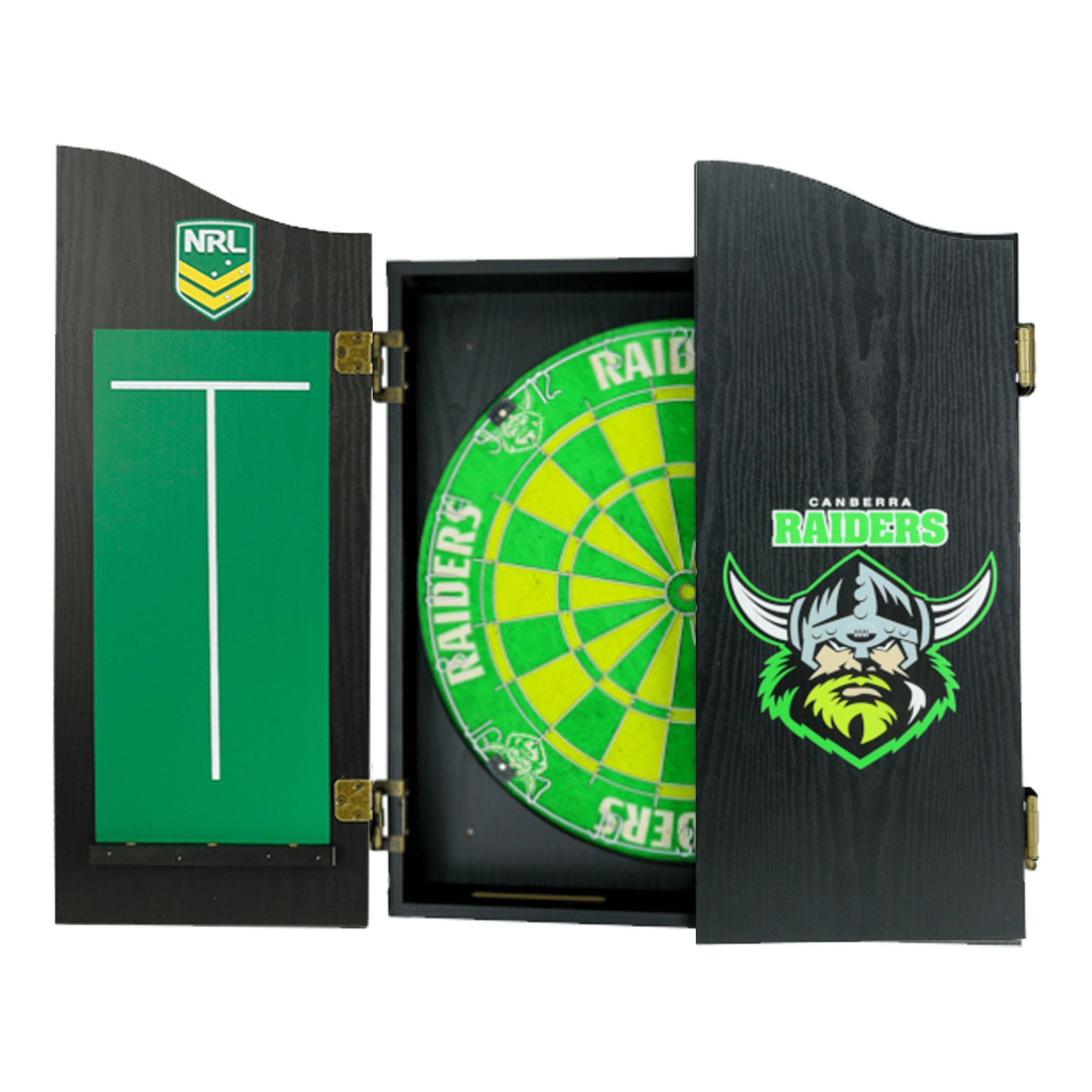 Official NRL Dartboard, Cabinet & Darts - Complete Darts Set