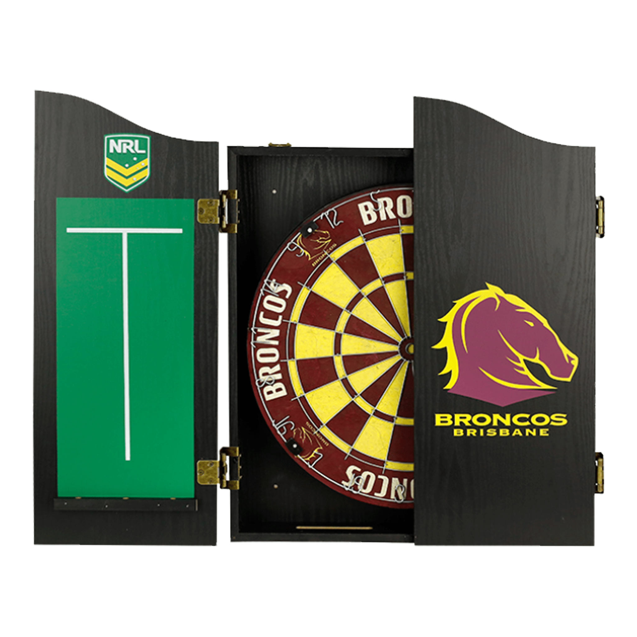 Official NRL Dartboard, Cabinet & Darts - Complete Darts Set