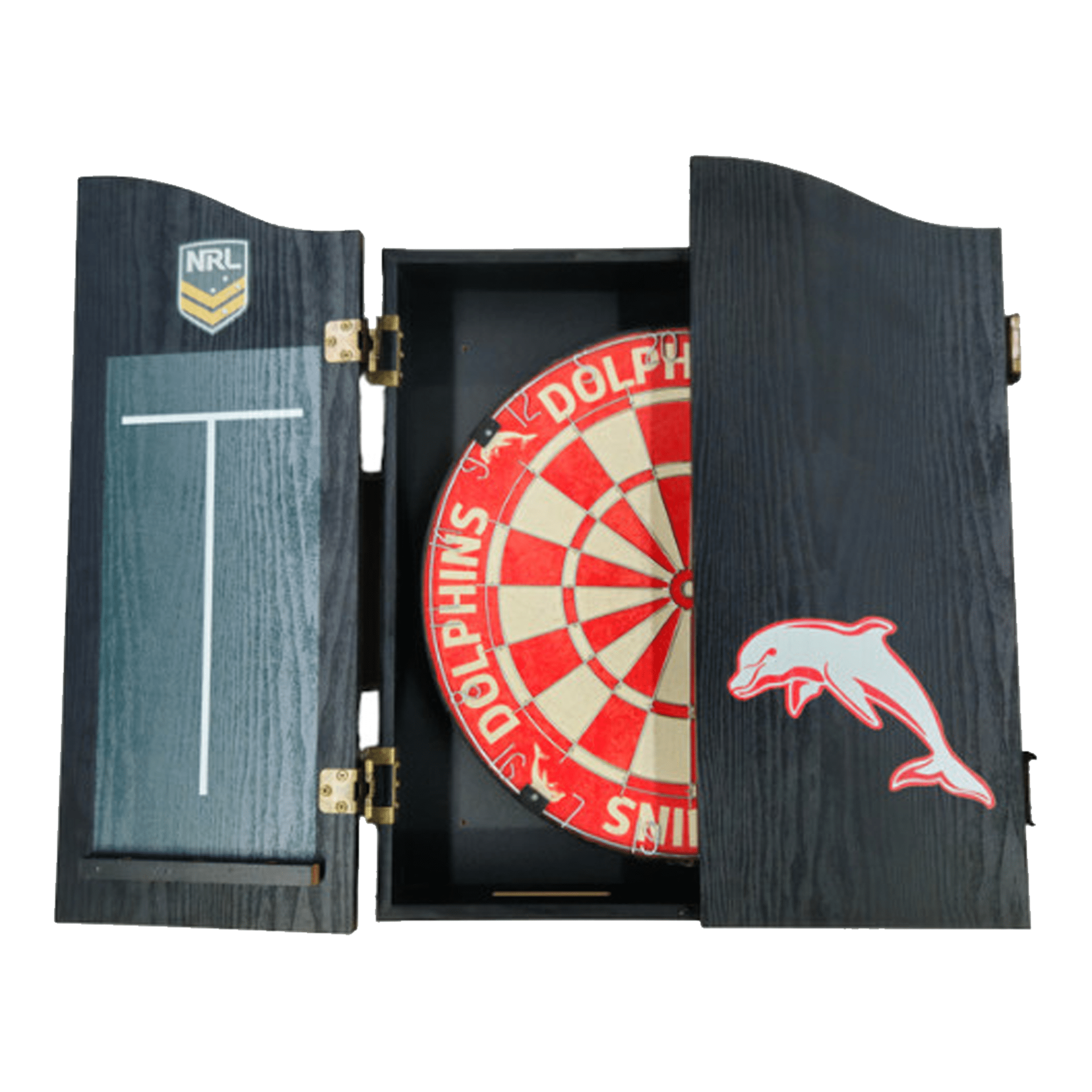 Official NRL Dartboard, Cabinet & Darts - Complete Darts Set