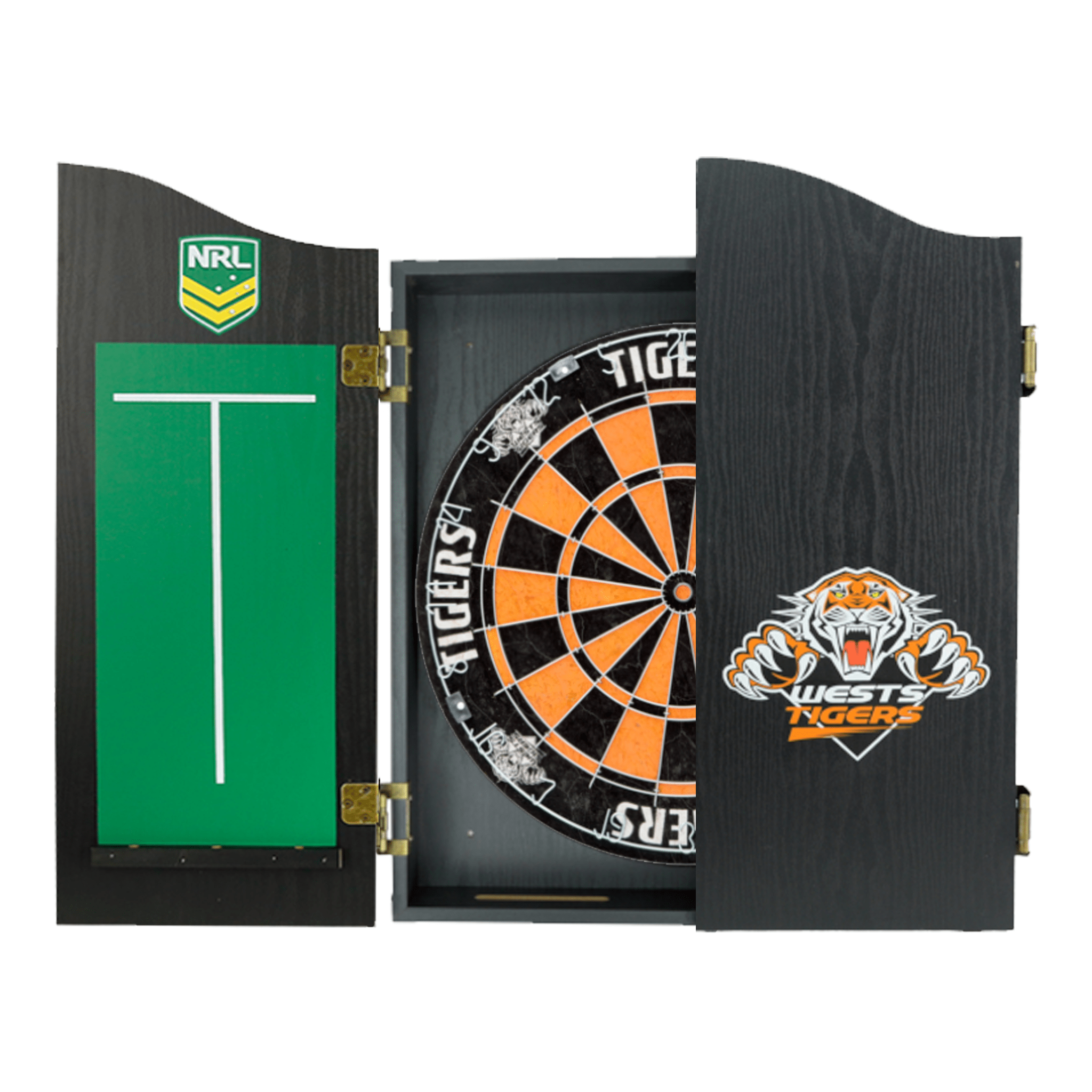Official NRL Dartboard, Cabinet & Darts - Complete Darts Set