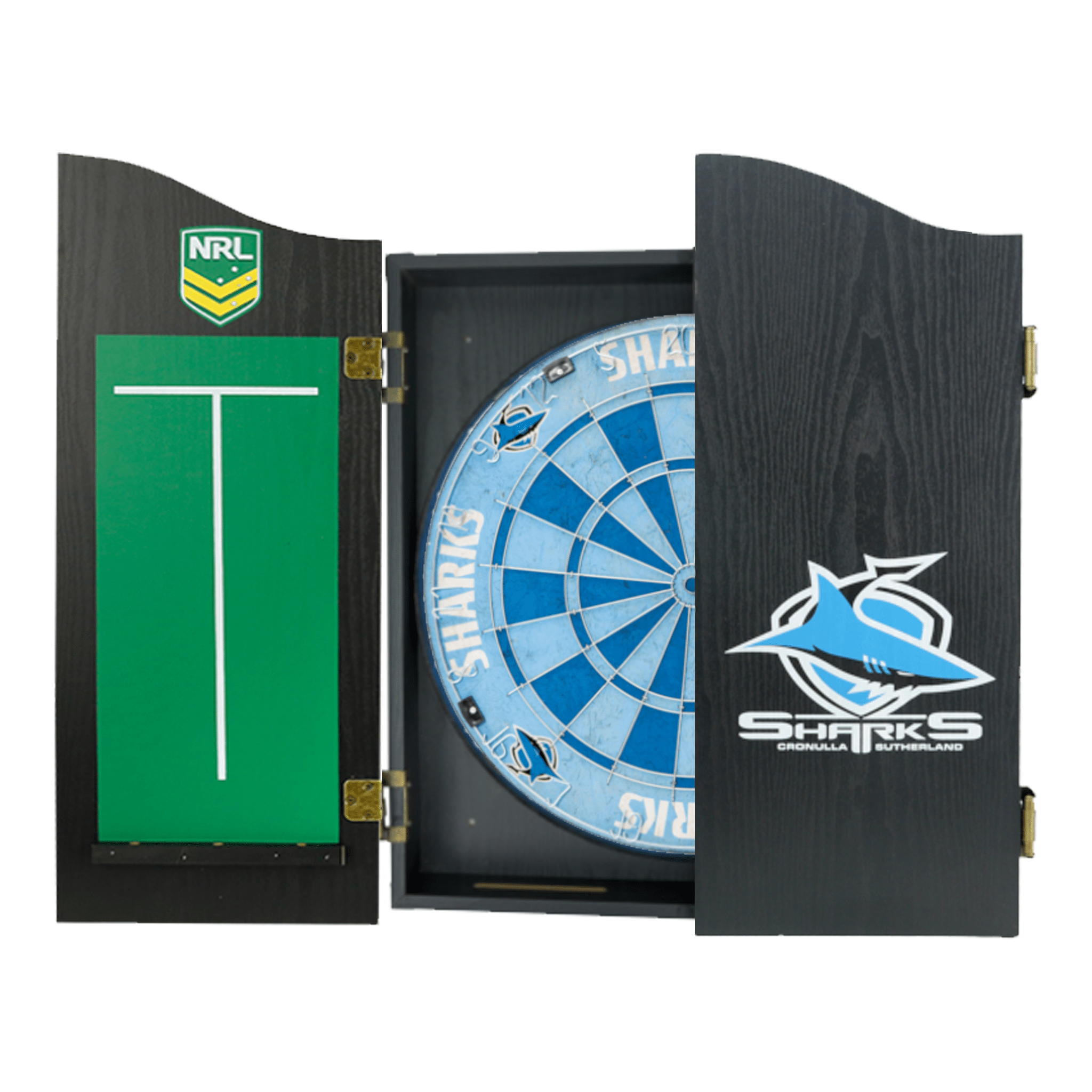 Official NRL Dartboard, Cabinet & Darts - Complete Darts Set