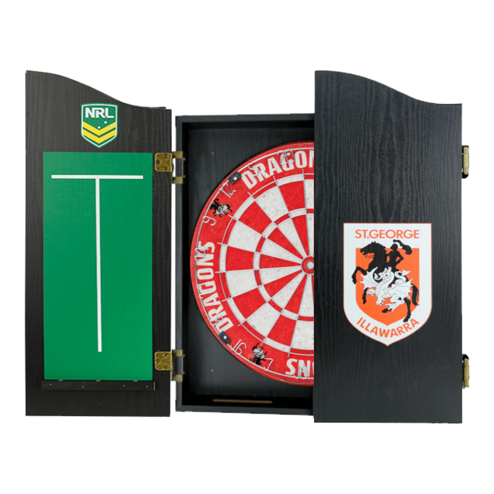 Official NRL Dartboard, Cabinet & Darts - Complete Darts Set