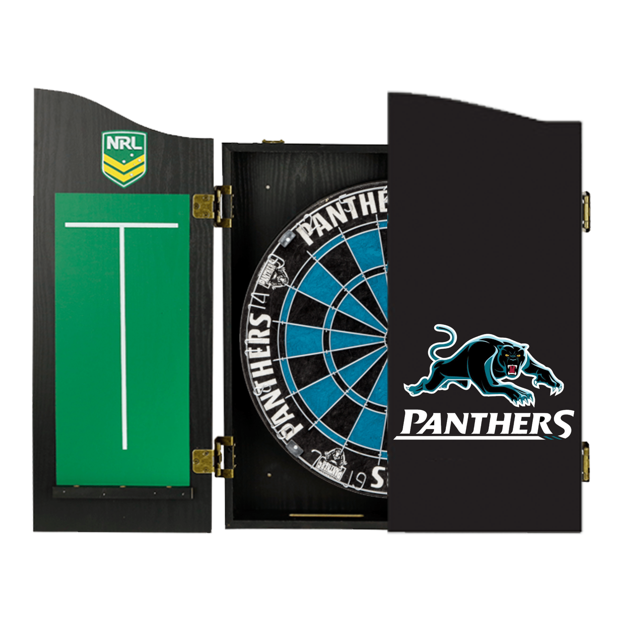 Official NRL Dartboard, Cabinet & Darts - Complete Darts Set
