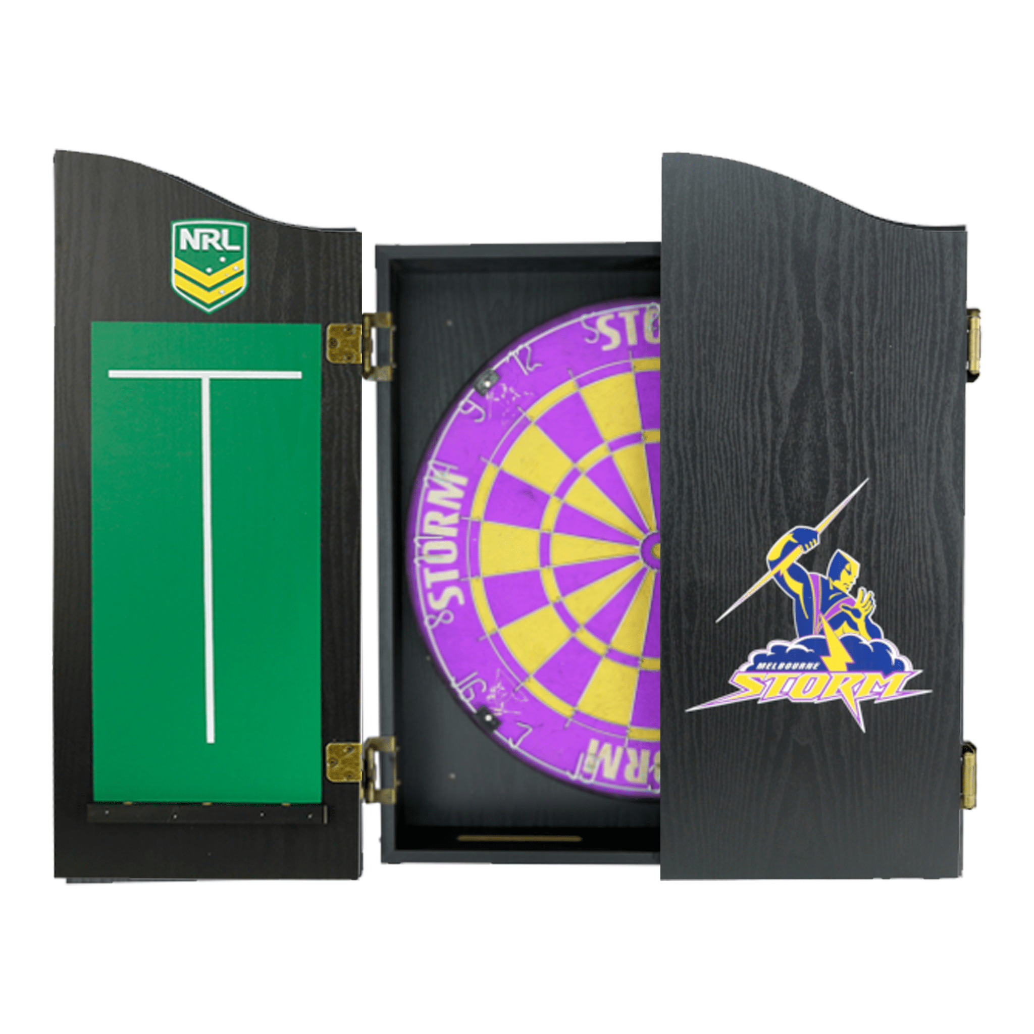 Official NRL Dartboard, Cabinet & Darts - Complete Darts Set
