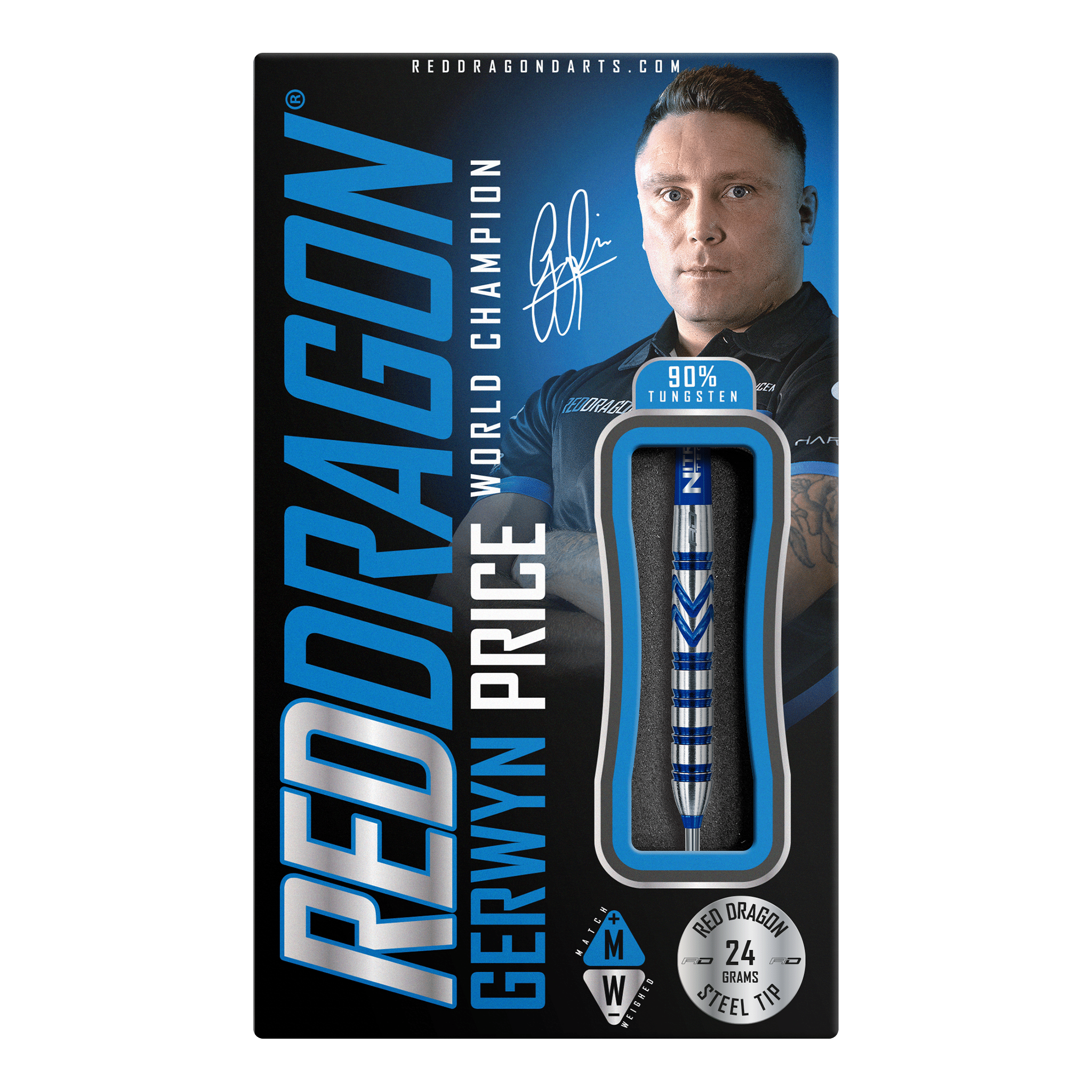 Gerwyn Price Blue Originals - 90% Tungsten Steel Tip Darts