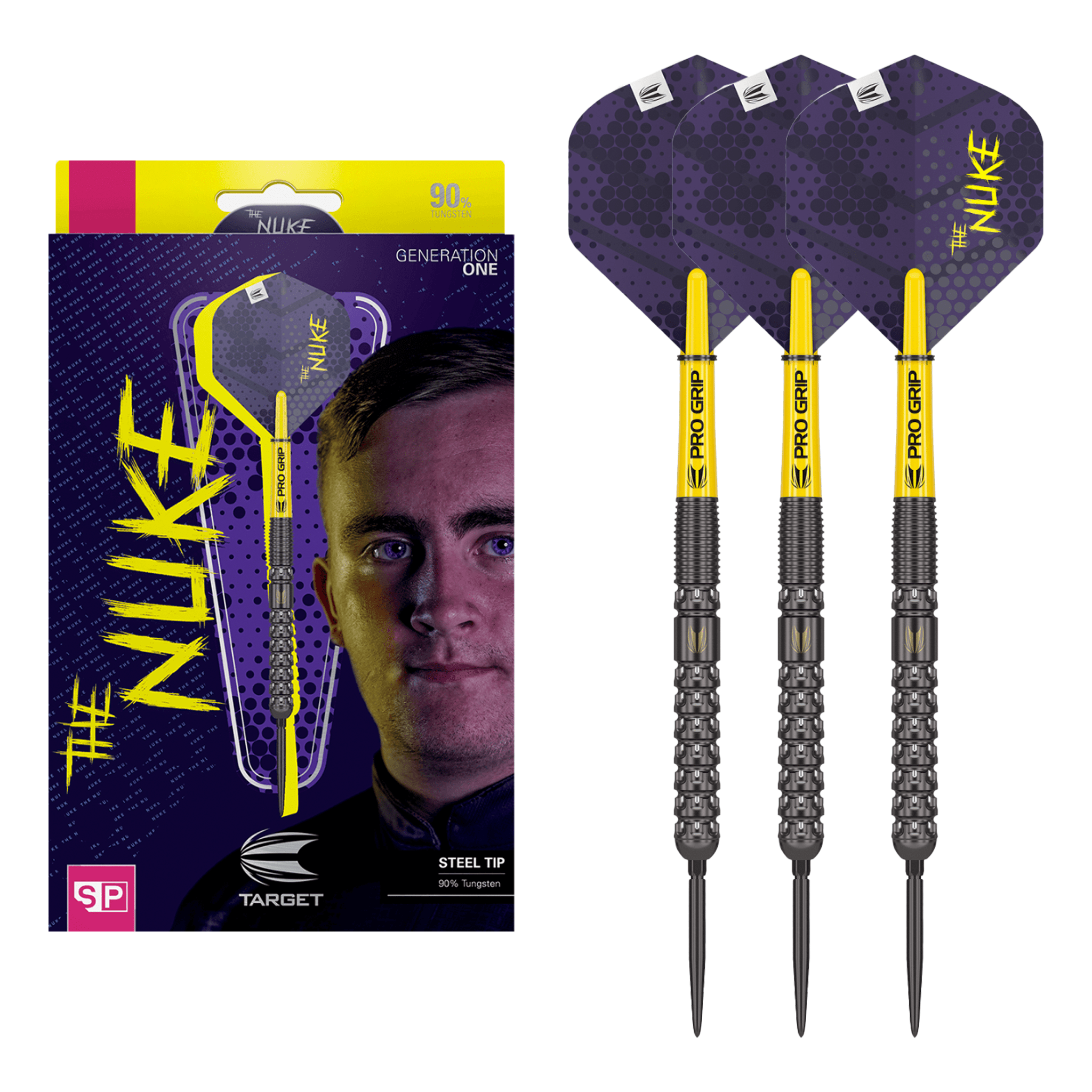 Luke Littler The Nuke Gen 1 Swiss Point - 90% Tungsten Steel Tip Darts