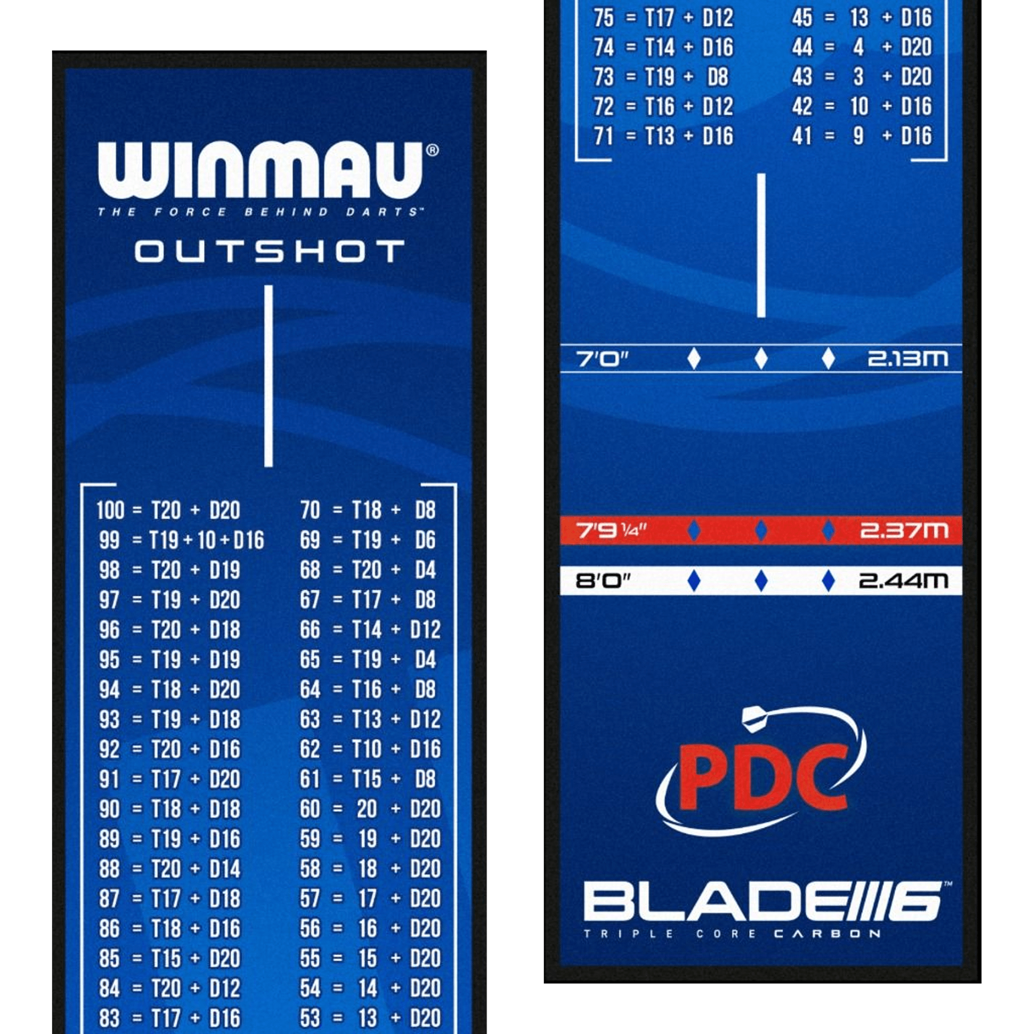 Pro Zone Outshot Checkout - Dart Mat