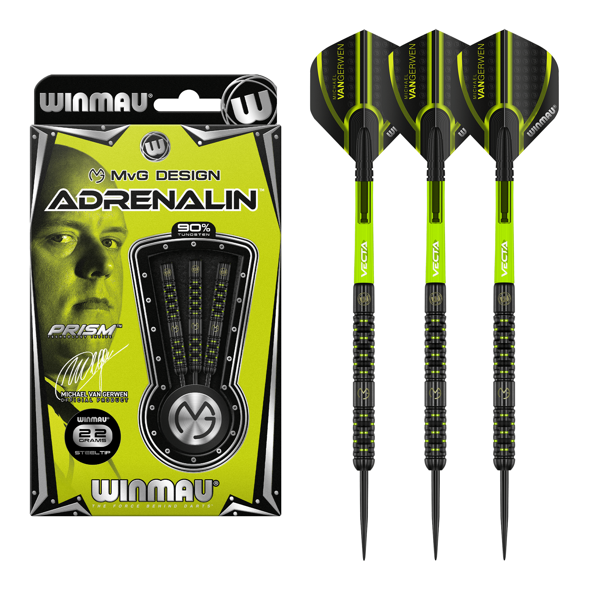 MVG Adrenalin - 90% Tungsten Steel Tip Darts
