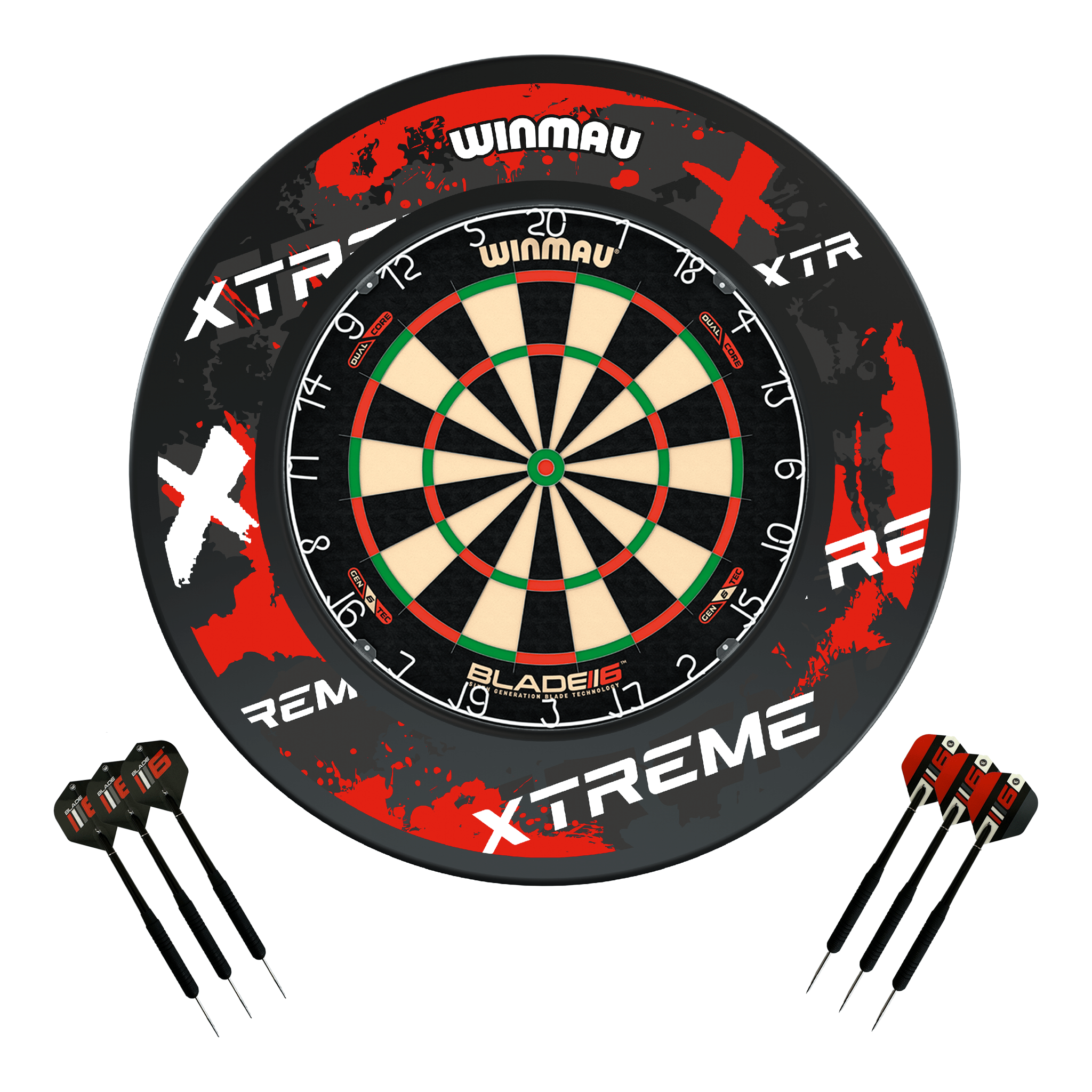 Blade 6 Dartboard, Surround & Darts - Complete Darts Set