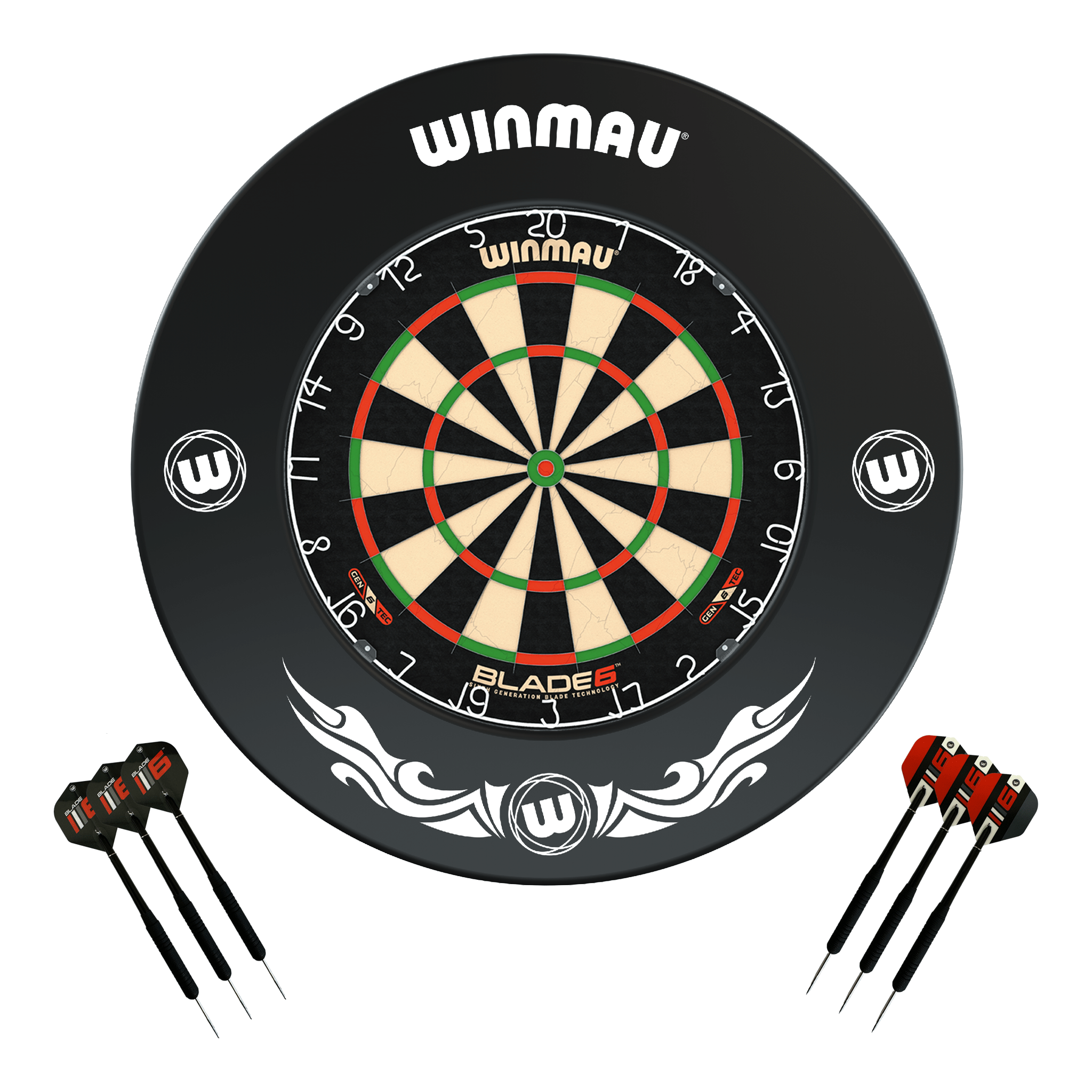 Blade 6 Dartboard, Surround & Darts - Complete Darts Set