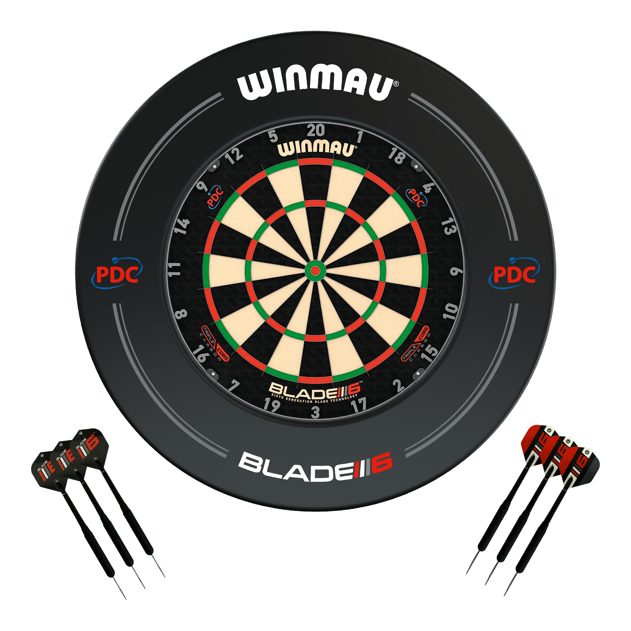 Blade 6 Dartboard, Surround & Darts - Complete Darts Set