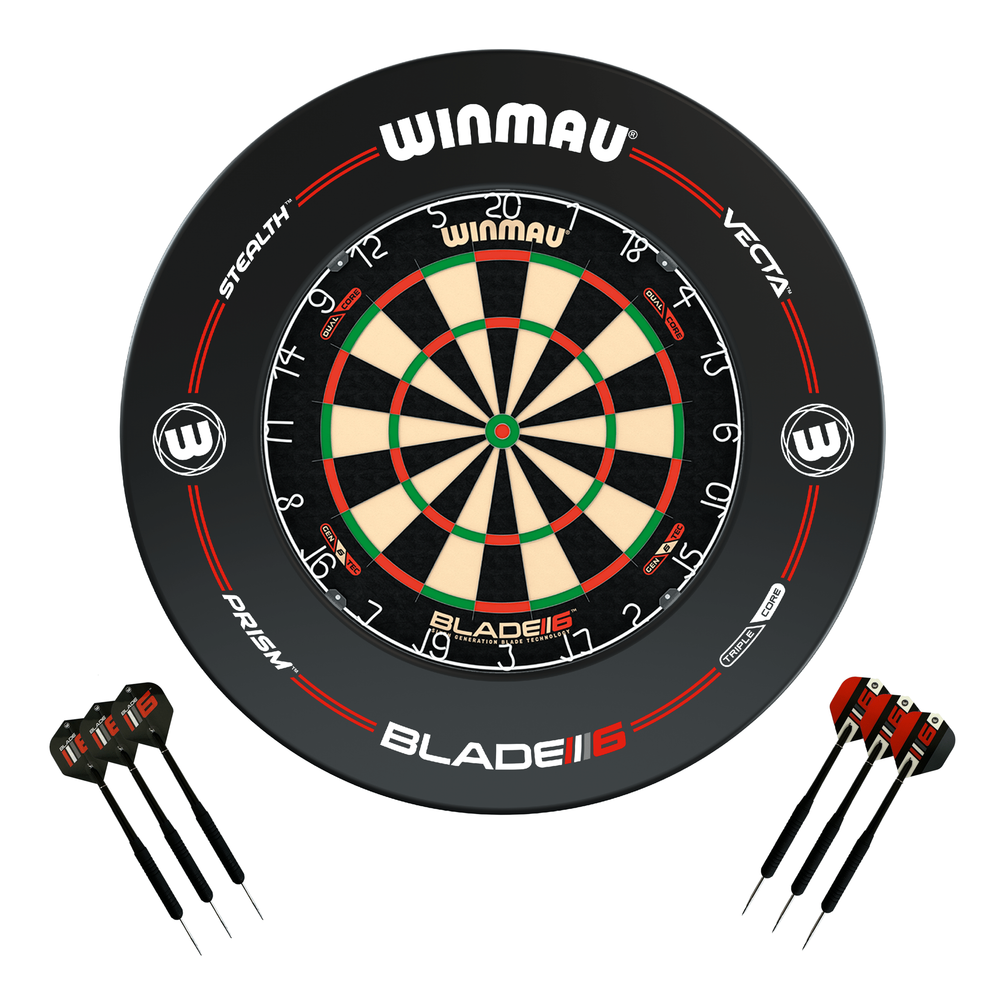 Blade 6 Dartboard, Surround & Darts - Complete Darts Set