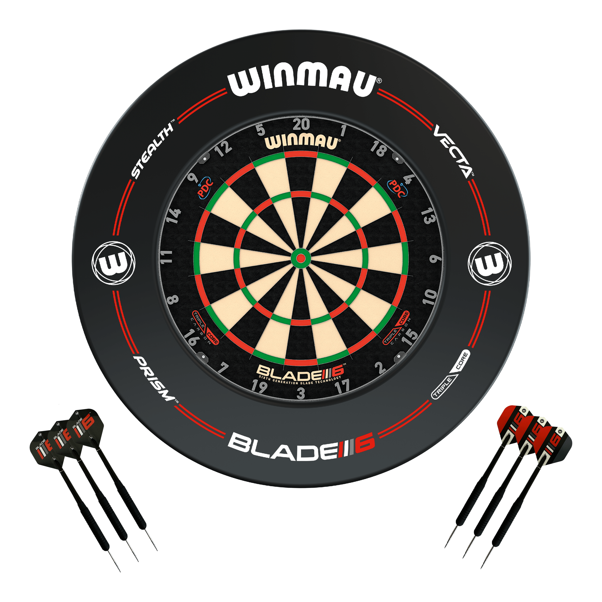 Blade 6 Dartboard, Surround & Darts - Complete Darts Set