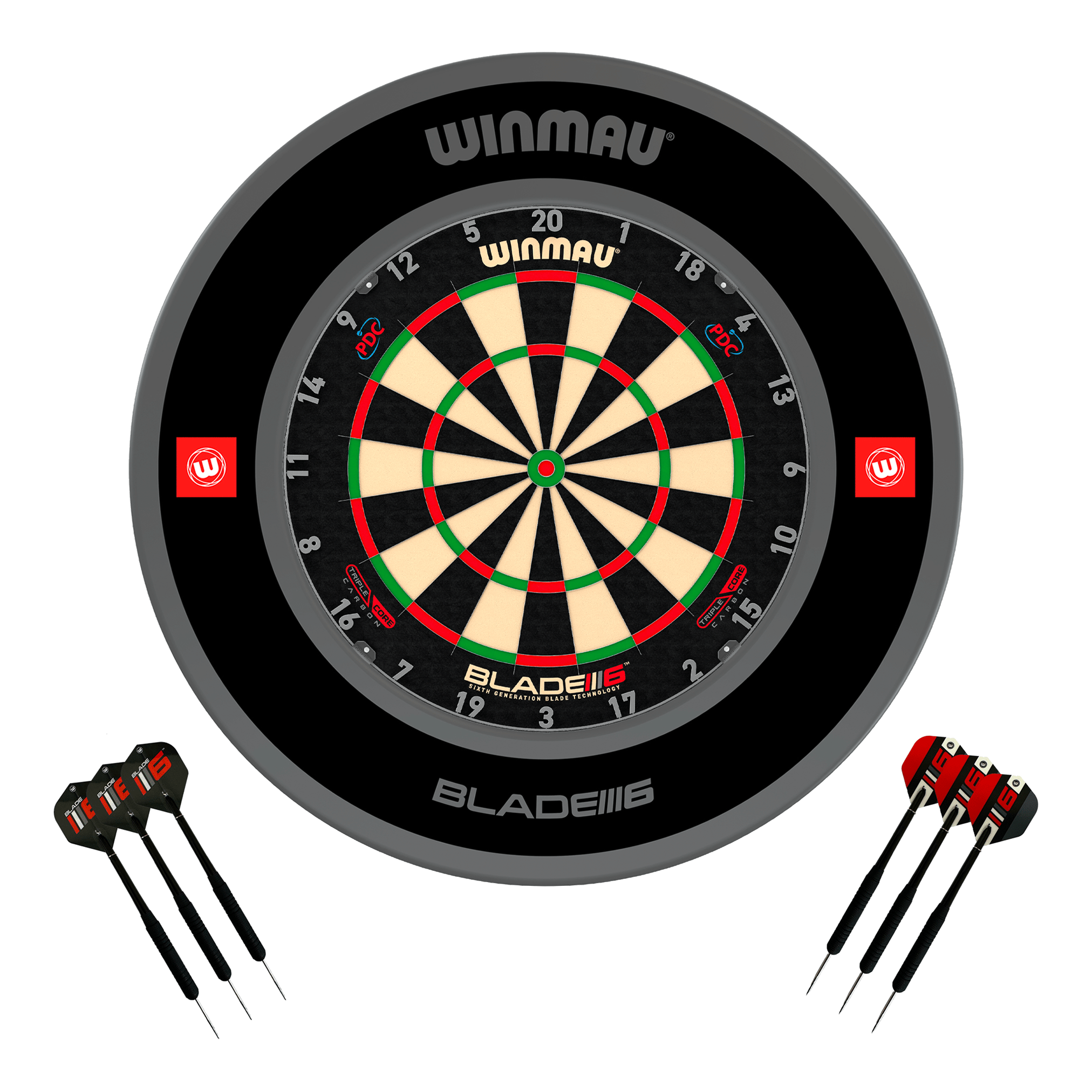 Blade 6 Dartboard, Surround & Darts - Complete Darts Set