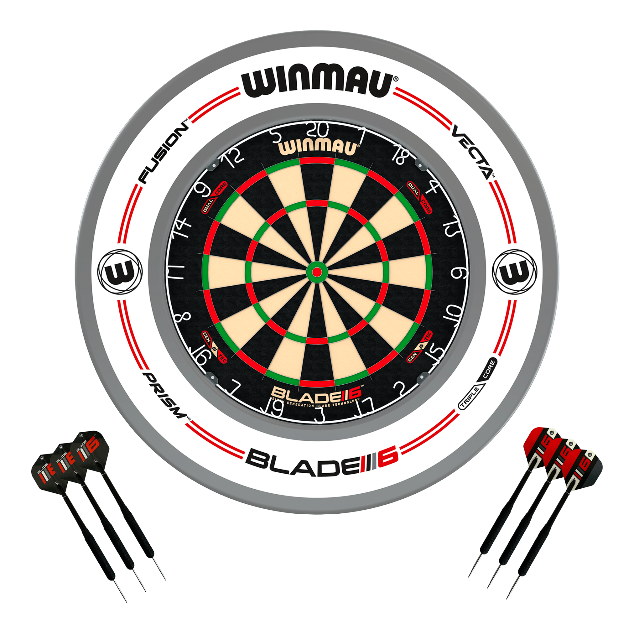 Blade 6 Dartboard, Surround & Darts - Complete Darts Set