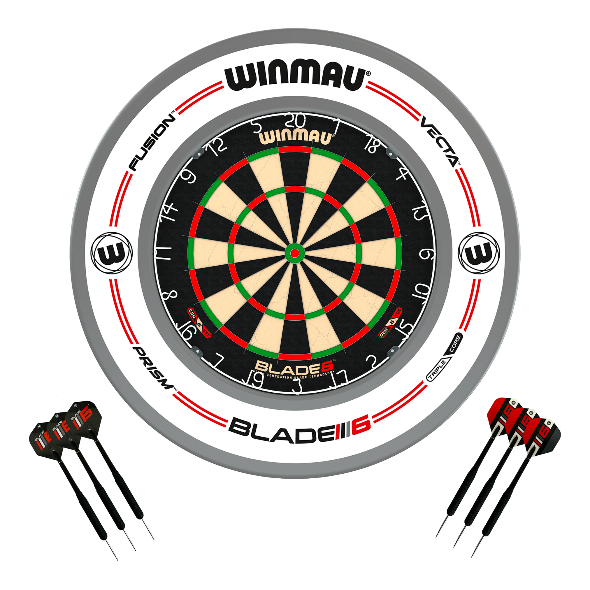 Blade 6 Dartboard, Surround & Darts - Complete Darts Set