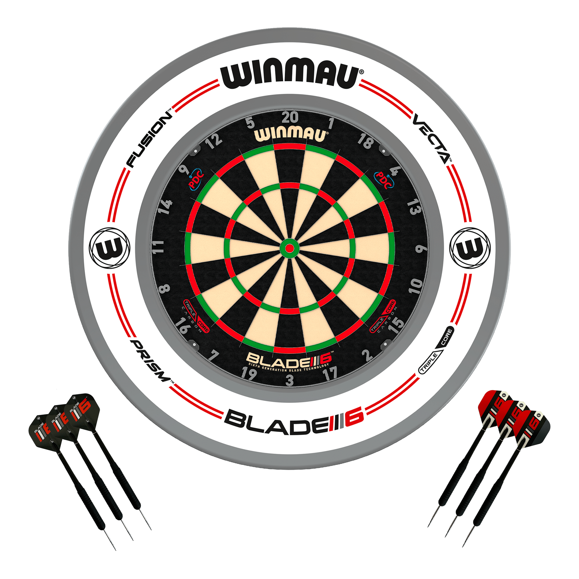 Blade 6 Dartboard, Surround & Darts - Complete Darts Set