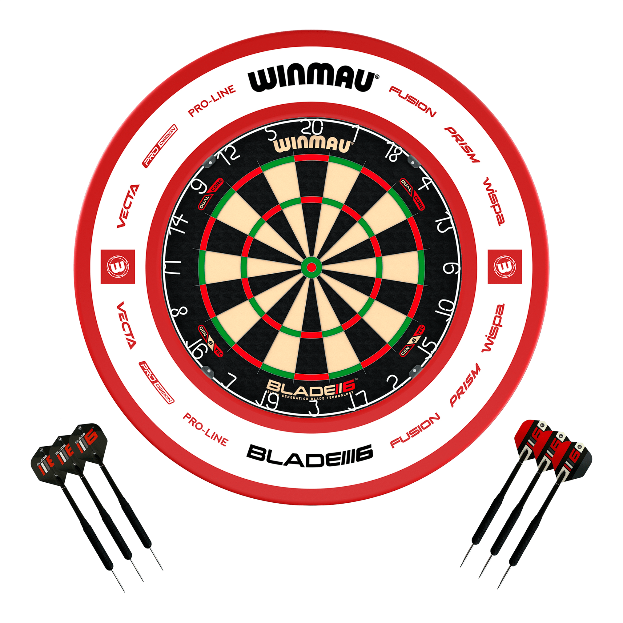 Blade 6 Dartboard, Surround & Darts - Complete Darts Set