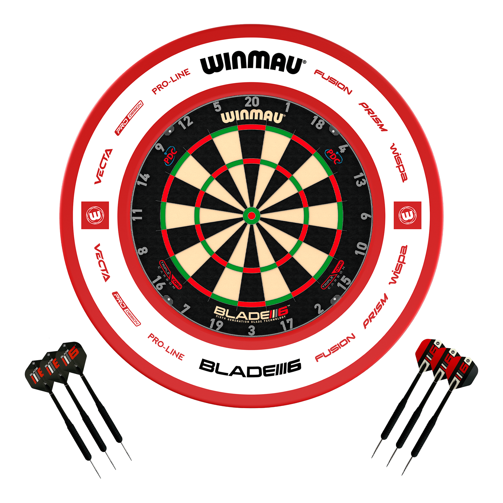 Blade 6 Dartboard, Surround & Darts - Complete Darts Set