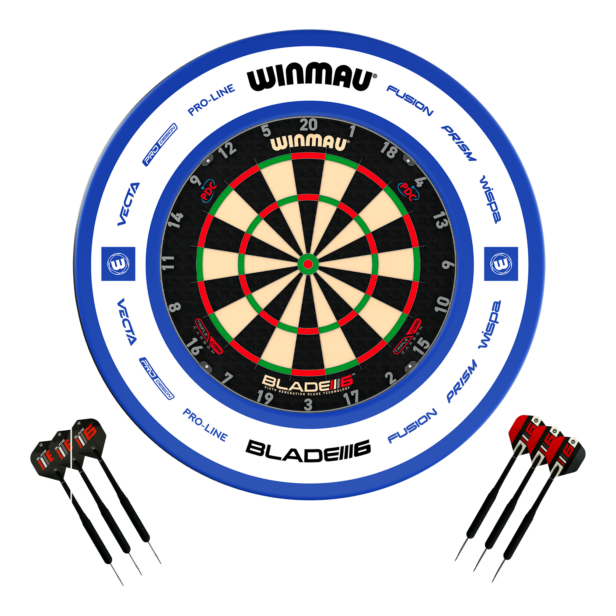 Blade 6 Dartboard, Surround & Darts - Complete Darts Set