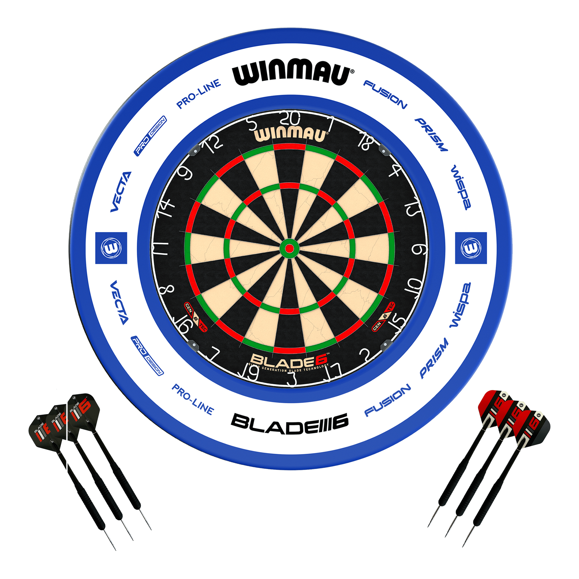 Blade 6 Dartboard, Surround & Darts - Complete Darts Set