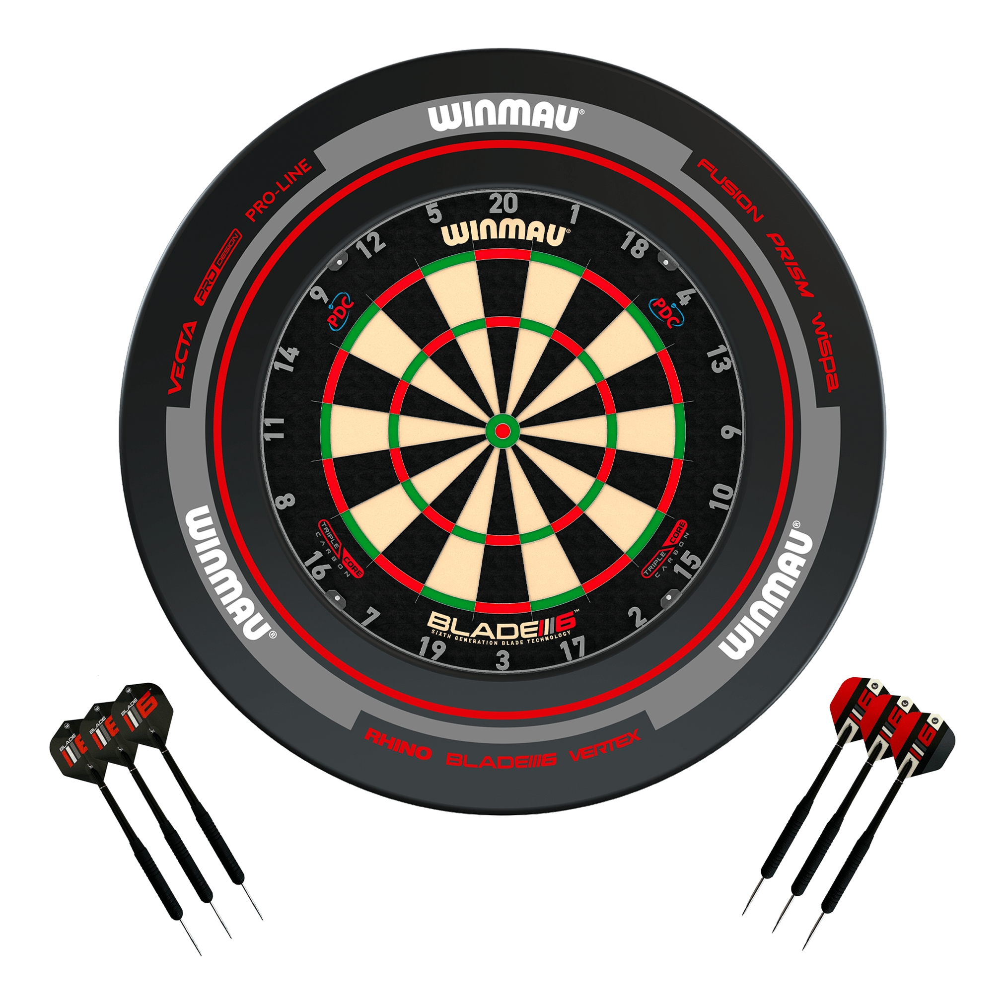 Blade 6 Dartboard, Surround & Darts - Complete Darts Set