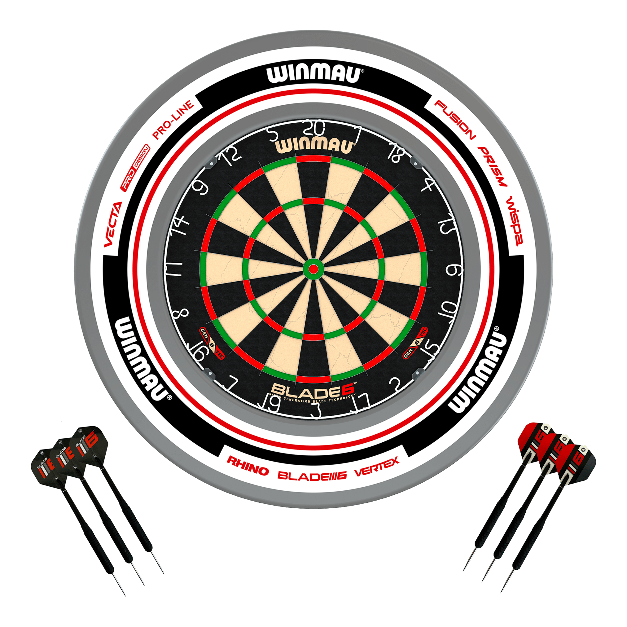 Blade 6 Dartboard, Surround & Darts - Complete Darts Set