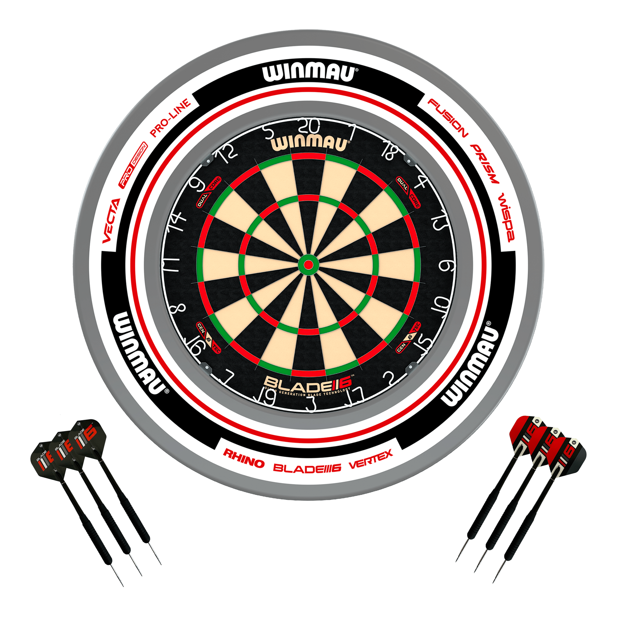 Blade 6 Dartboard, Surround & Darts - Complete Darts Set