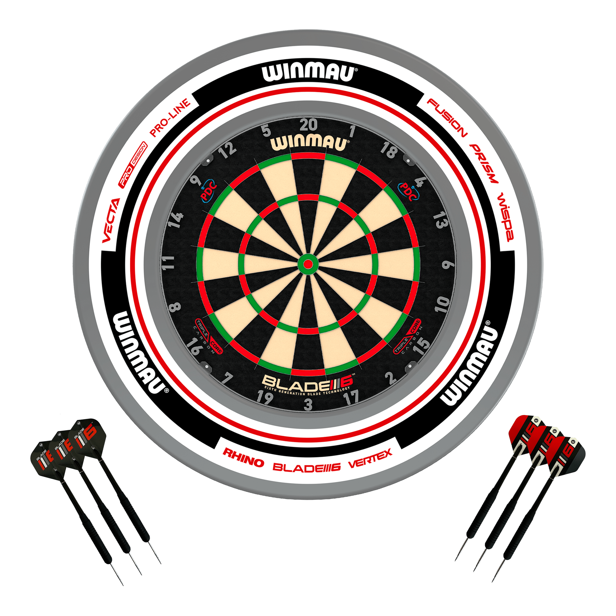 Blade 6 Dartboard, Surround & Darts - Complete Darts Set