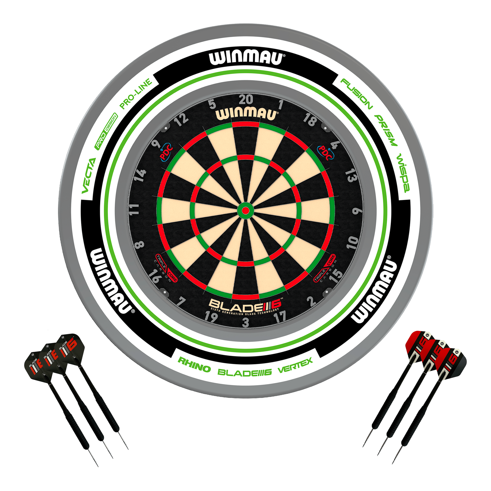 Blade 6 Dartboard, Surround & Darts - Complete Darts Set
