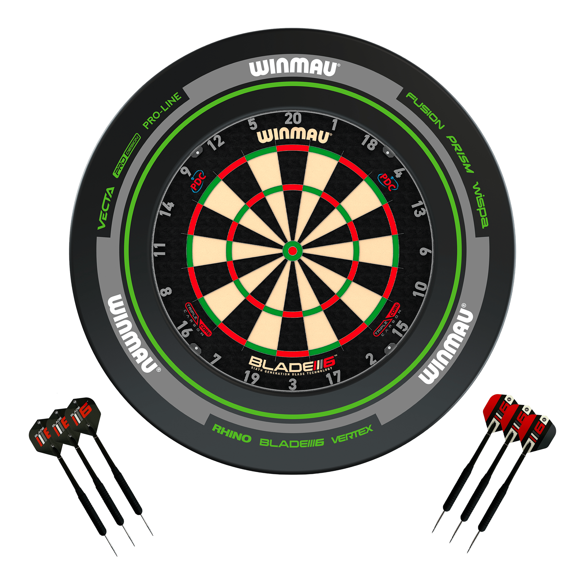 Blade 6 Dartboard, Surround & Darts - Complete Darts Set