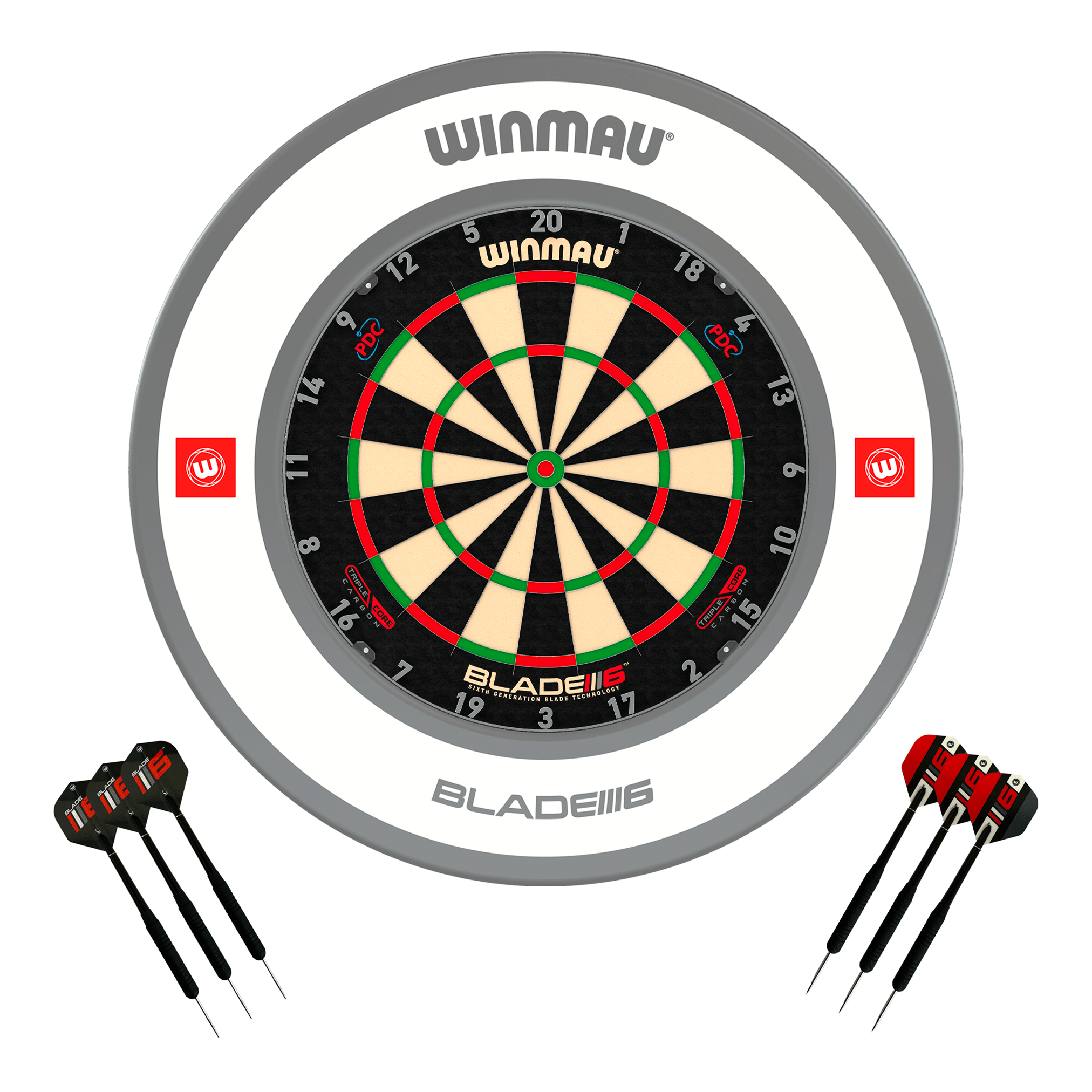 Blade 6 Dartboard, Surround & Darts - Complete Darts Set