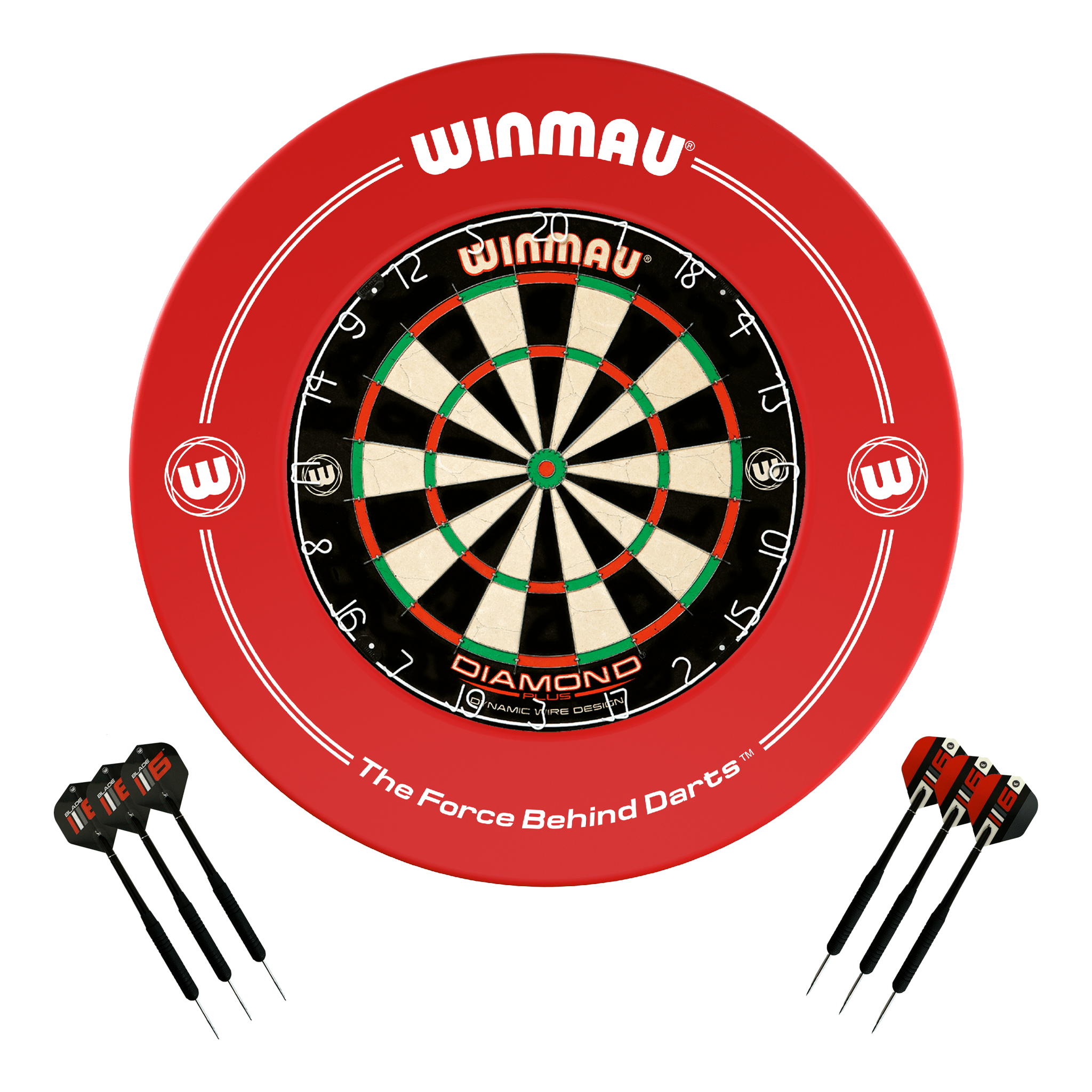 Diamond Plus Dartboard, Surround & Darts - Complete Darts Set