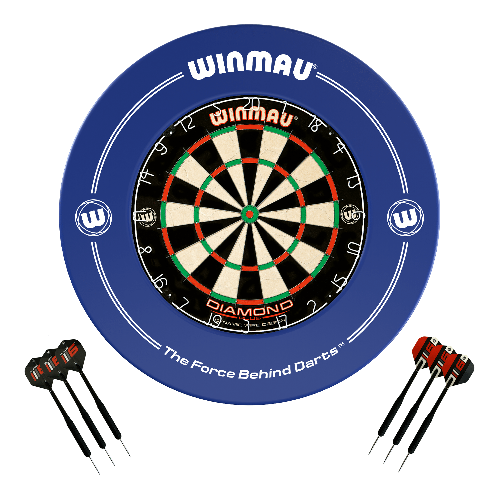 Diamond Plus Dartboard, Surround & Darts - Complete Darts Set