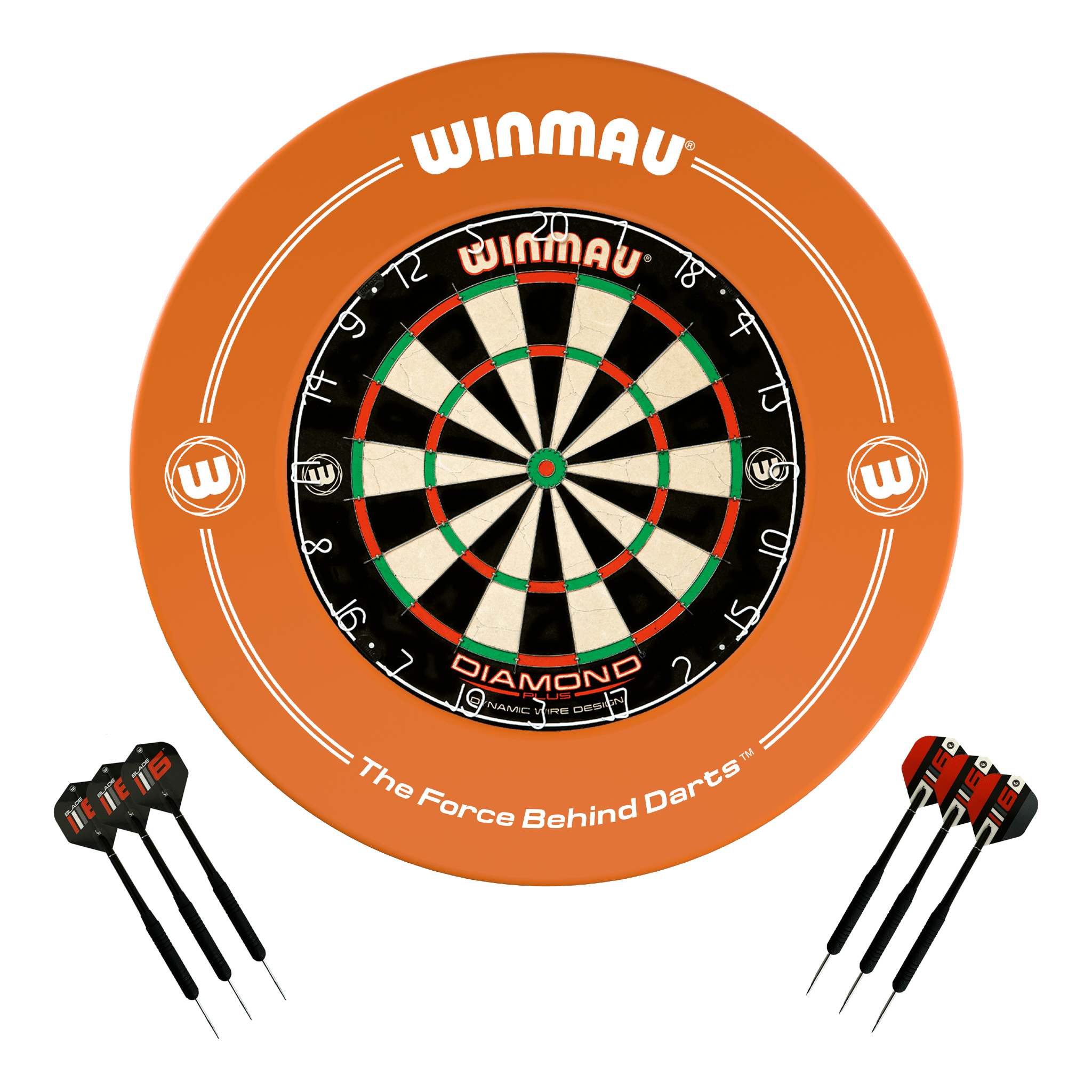 Diamond Plus Dartboard, Surround & Darts - Complete Darts Set