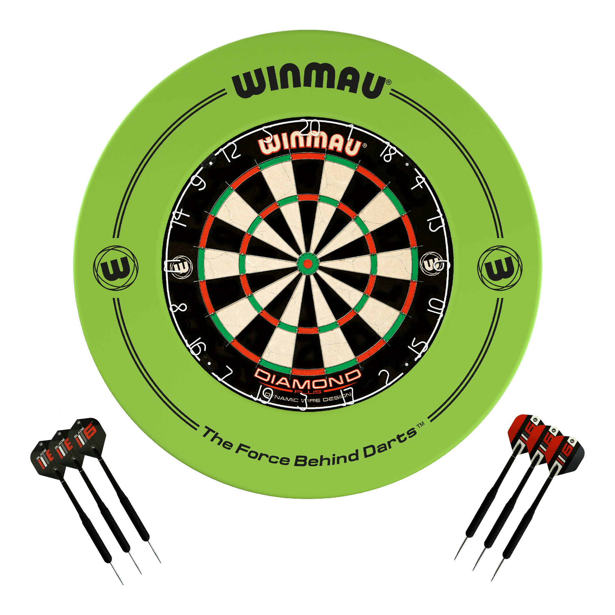 Diamond Plus Dartboard, Surround & Darts - Complete Darts Set