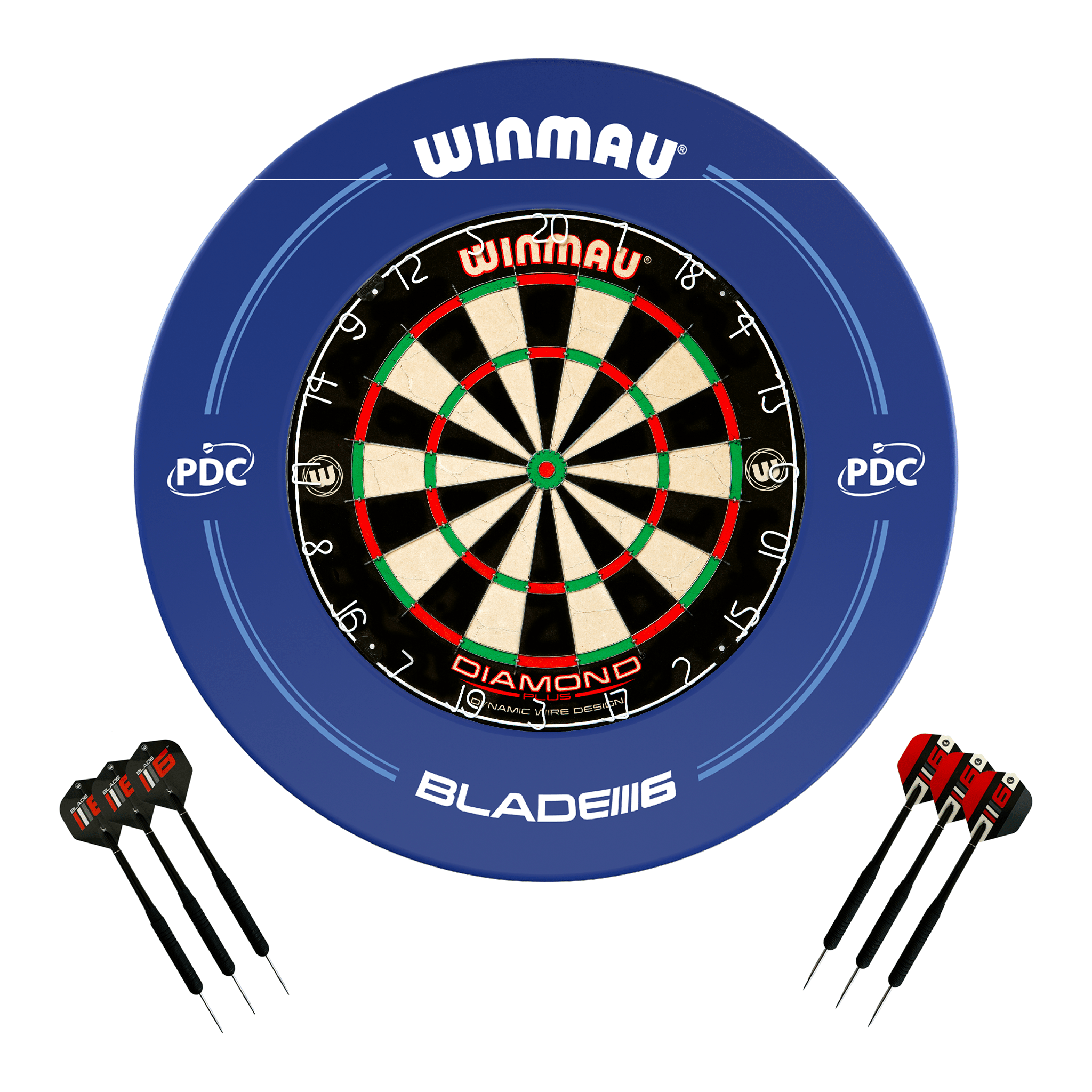 Diamond Plus Dartboard, Surround & Darts - Complete Darts Set