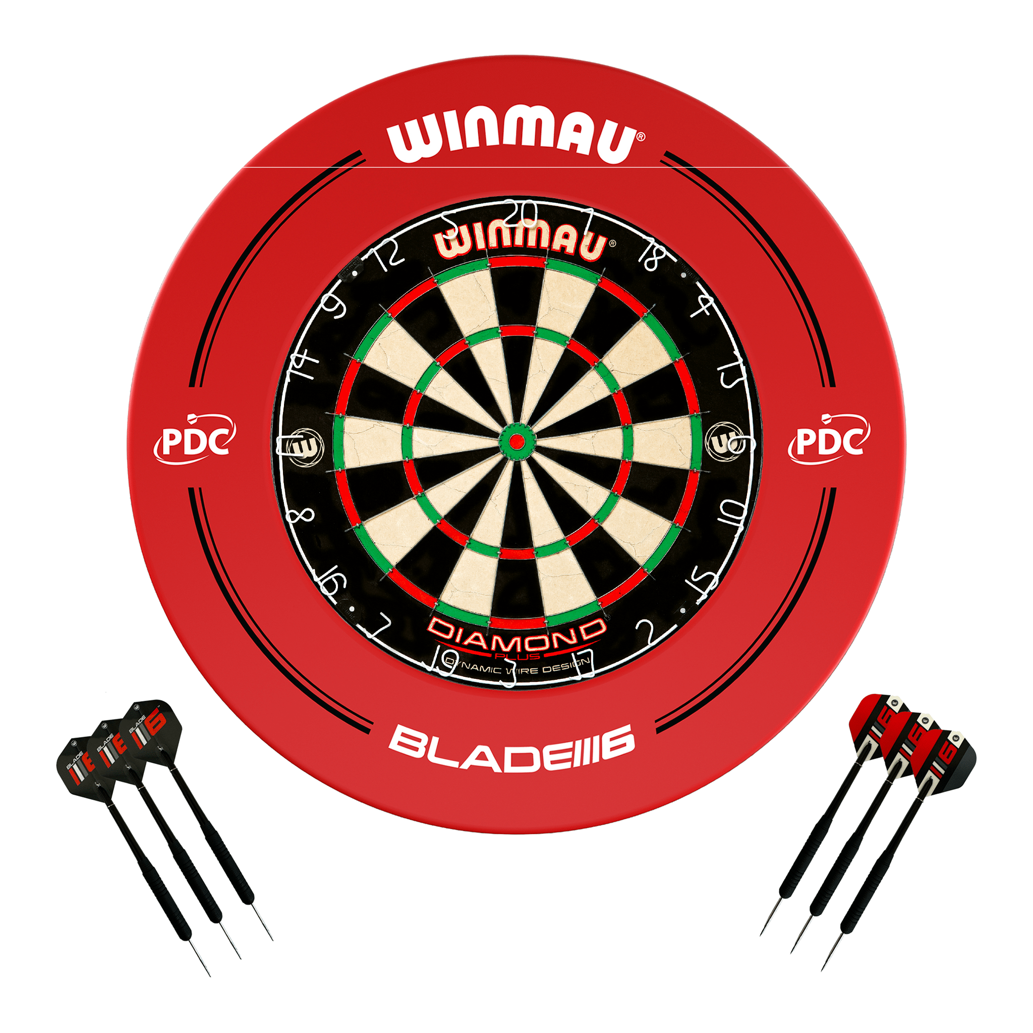 Diamond Plus Dartboard, Surround & Darts - Complete Darts Set