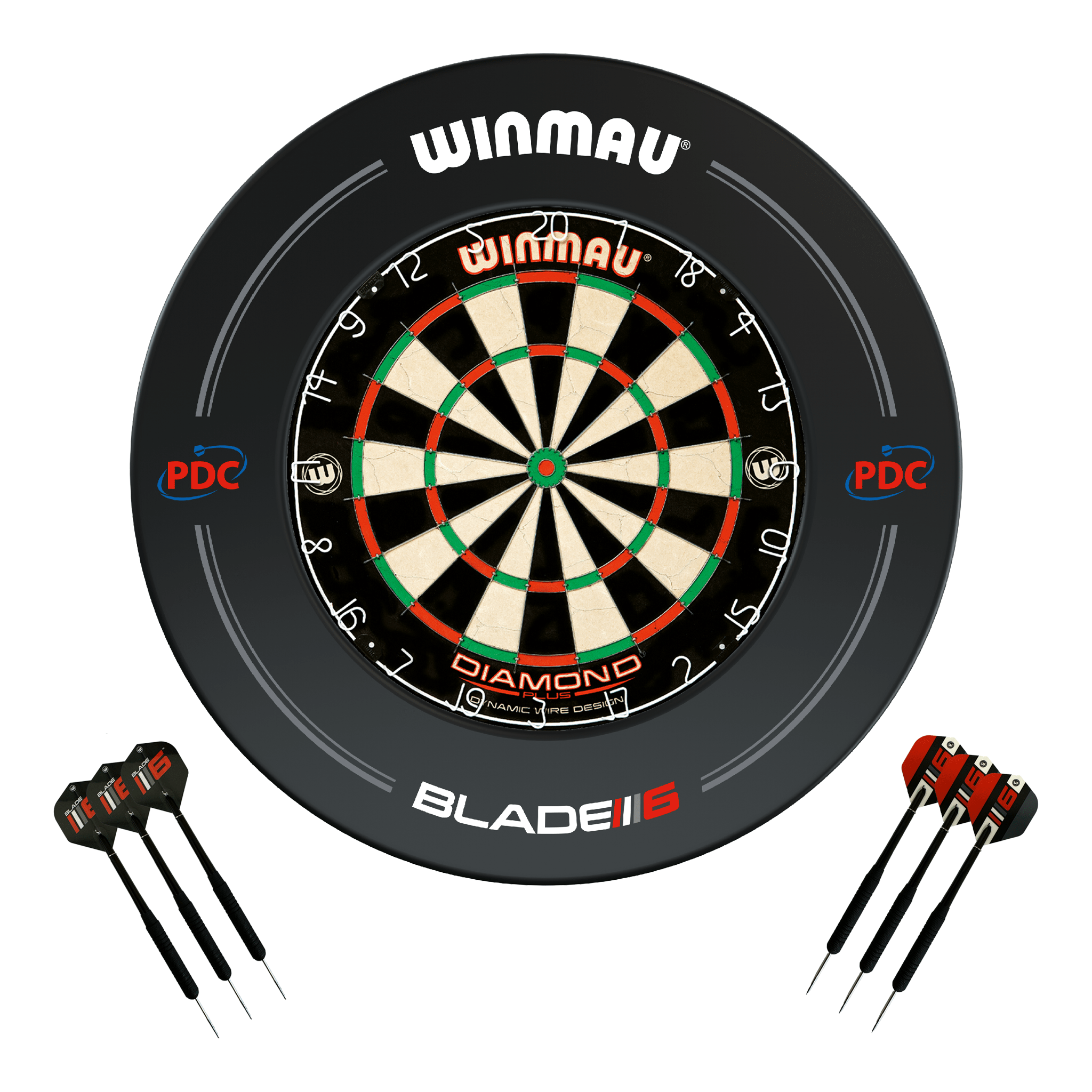 Diamond Plus Dartboard, Surround & Darts - Complete Darts Set