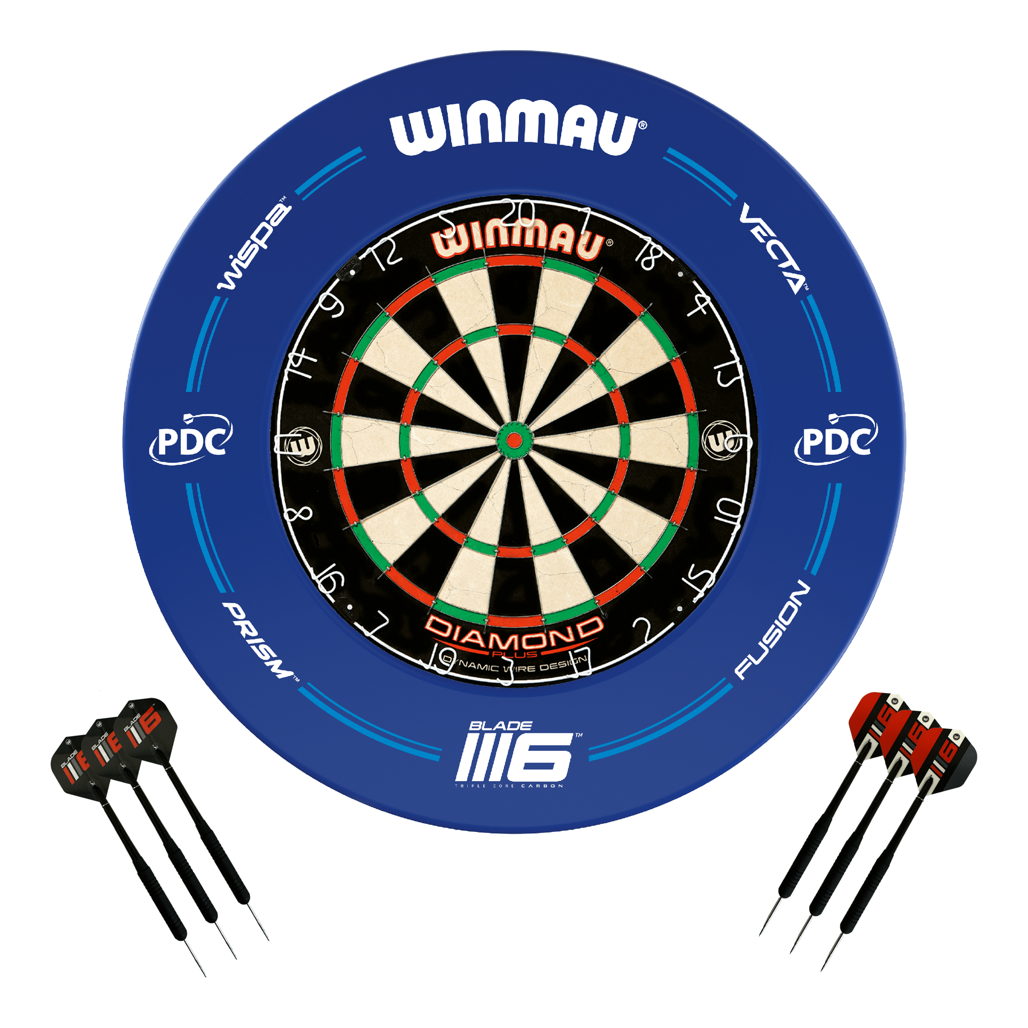 Diamond Plus Dartboard, Surround & Darts - Complete Darts Set