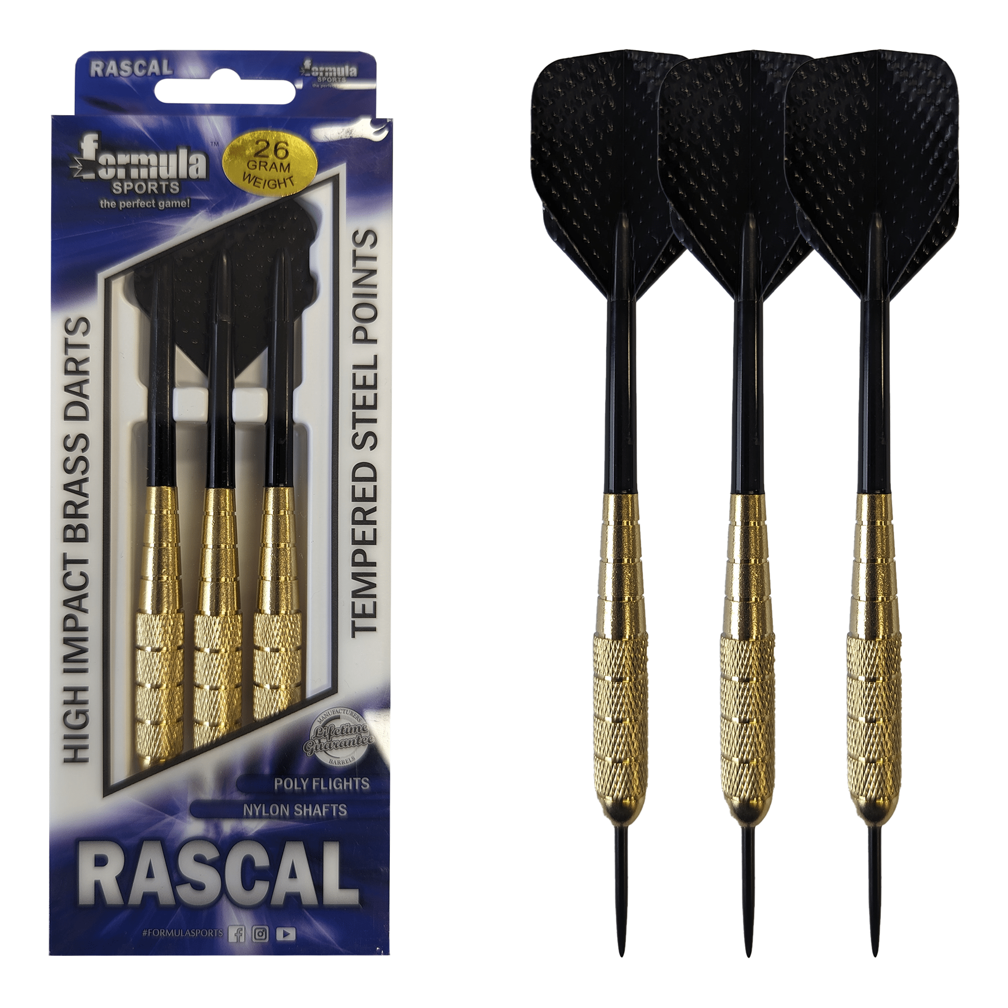 Rascal - Brass Barrel Steel Tip Darts