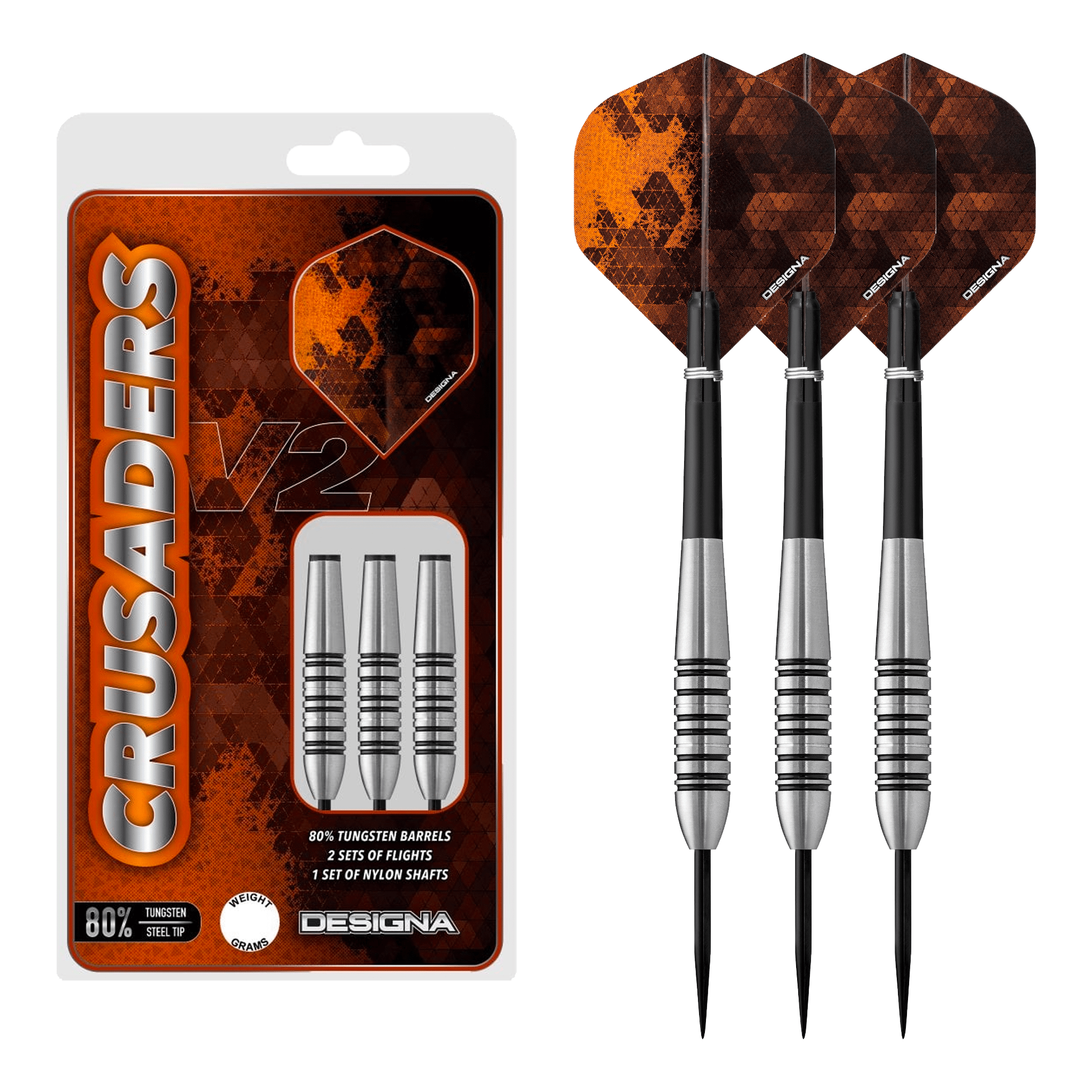 Crusader V2 M5 - 80% Tungsten Steel Tip Darts