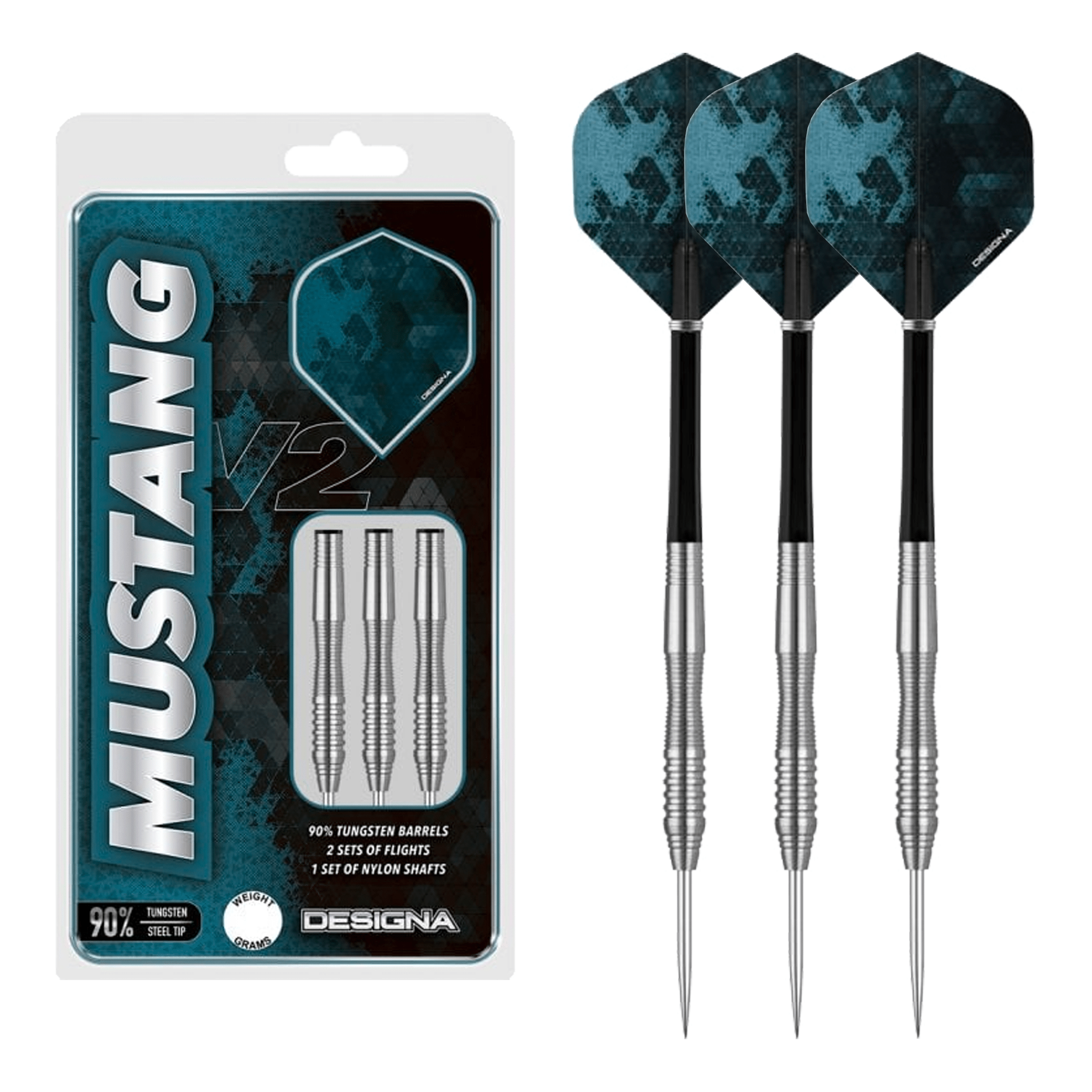 Mustang V2 - 90% Tungsten Steel Tip Darts