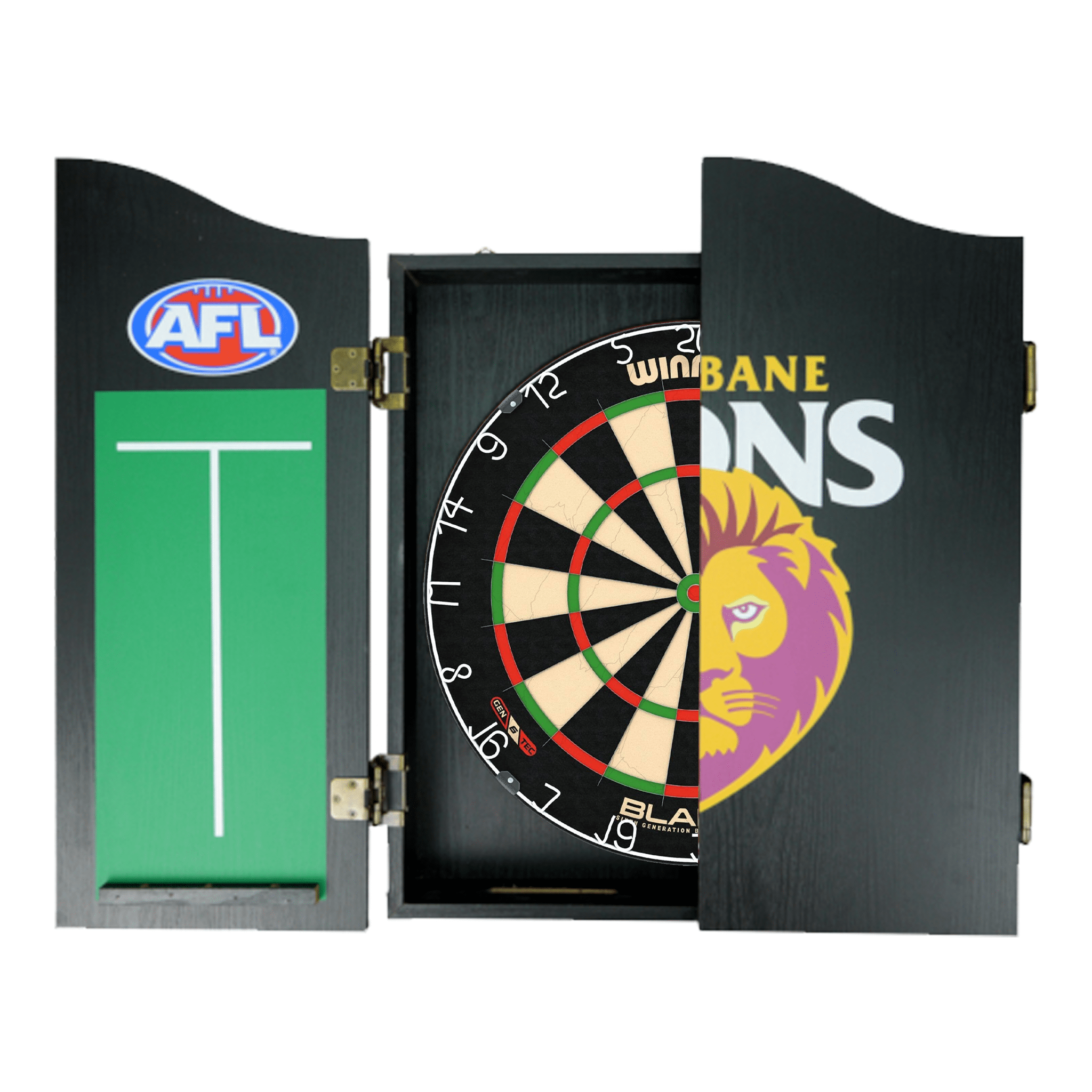 Blade 6 Dartboard, Official AFL Cabinet & Darts - Complete Darts Set