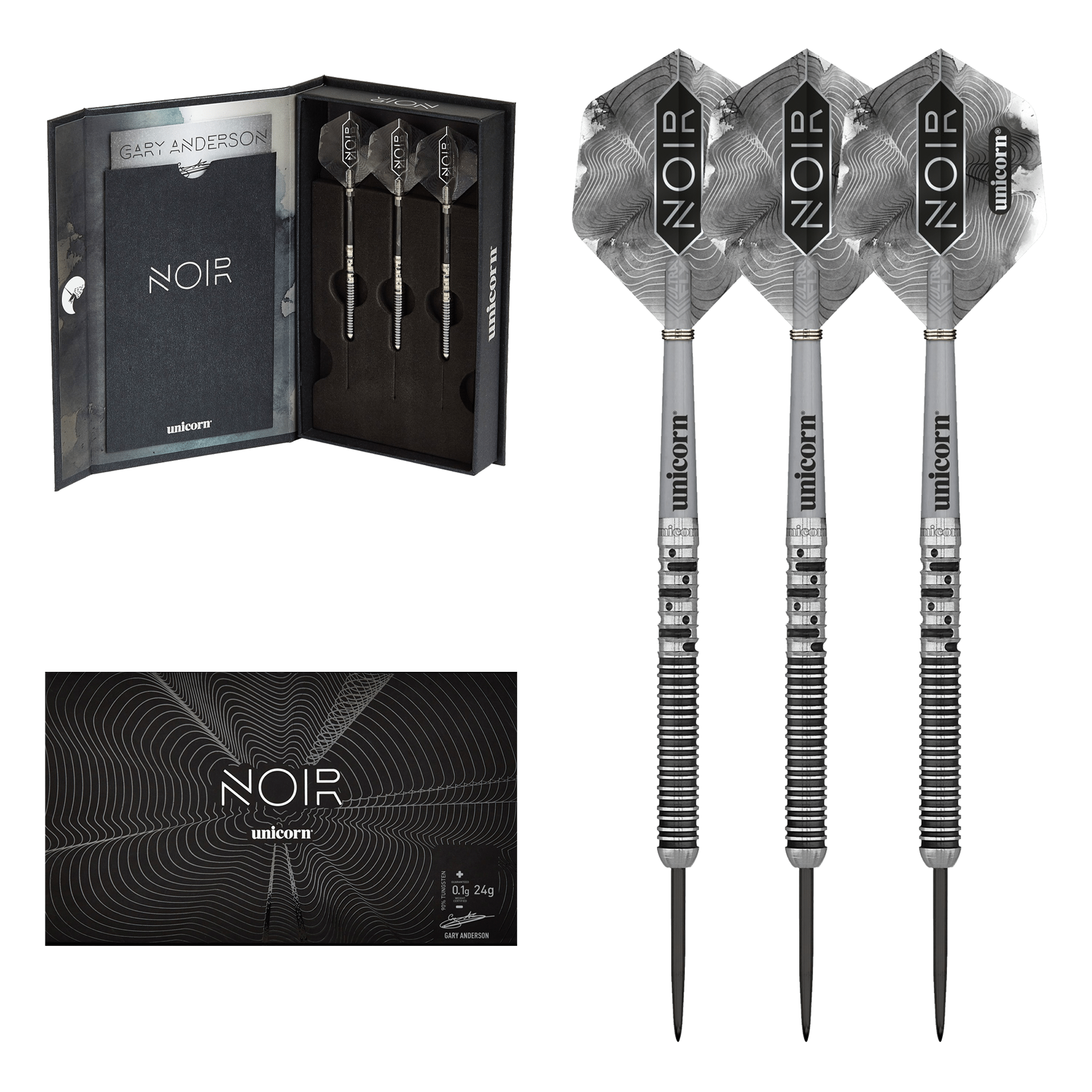 Gary Anderson Noir Phase 5 - 90% Tungsten Steel Tip Darts